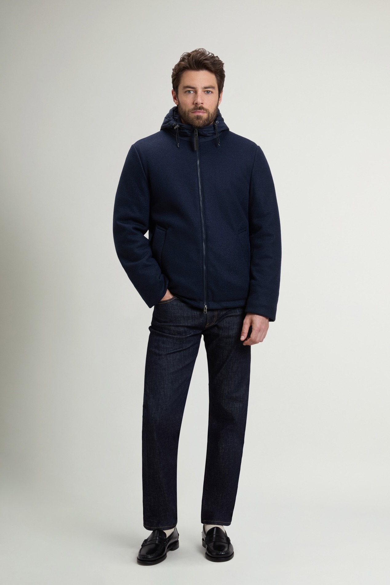 KNITTED WOOL PACIFIC JACKET Blue photo 2 | Woolrich