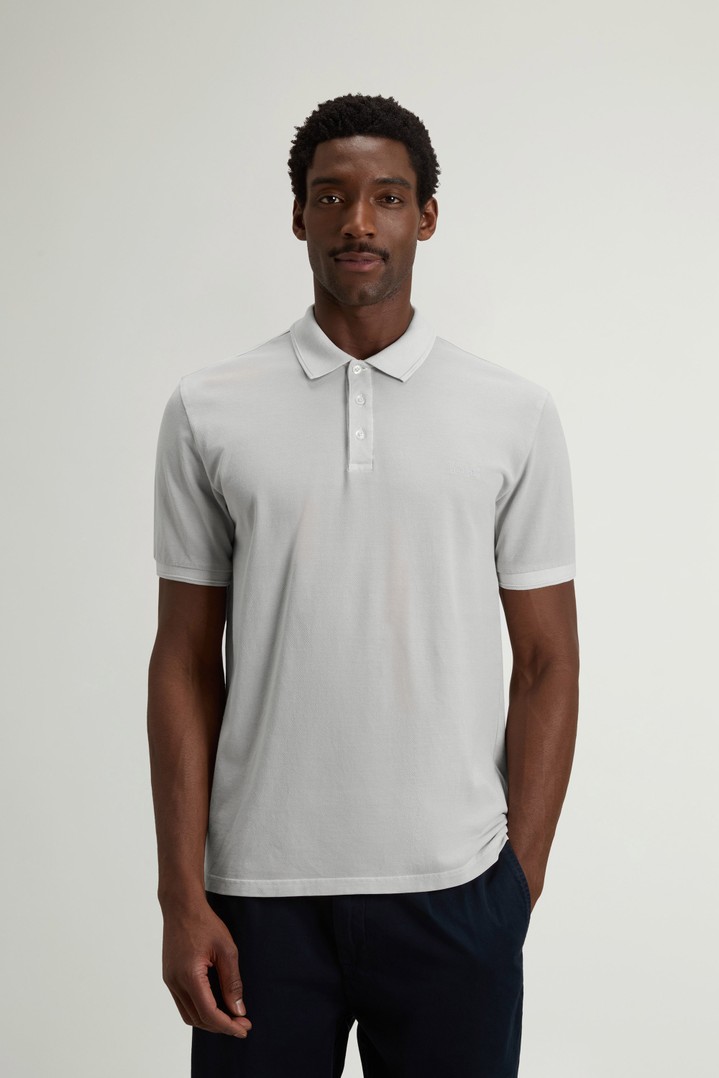 Garment-Dyed Mackinack Polo in Stretch Cotton Piquet Gray photo 1 | Woolrich