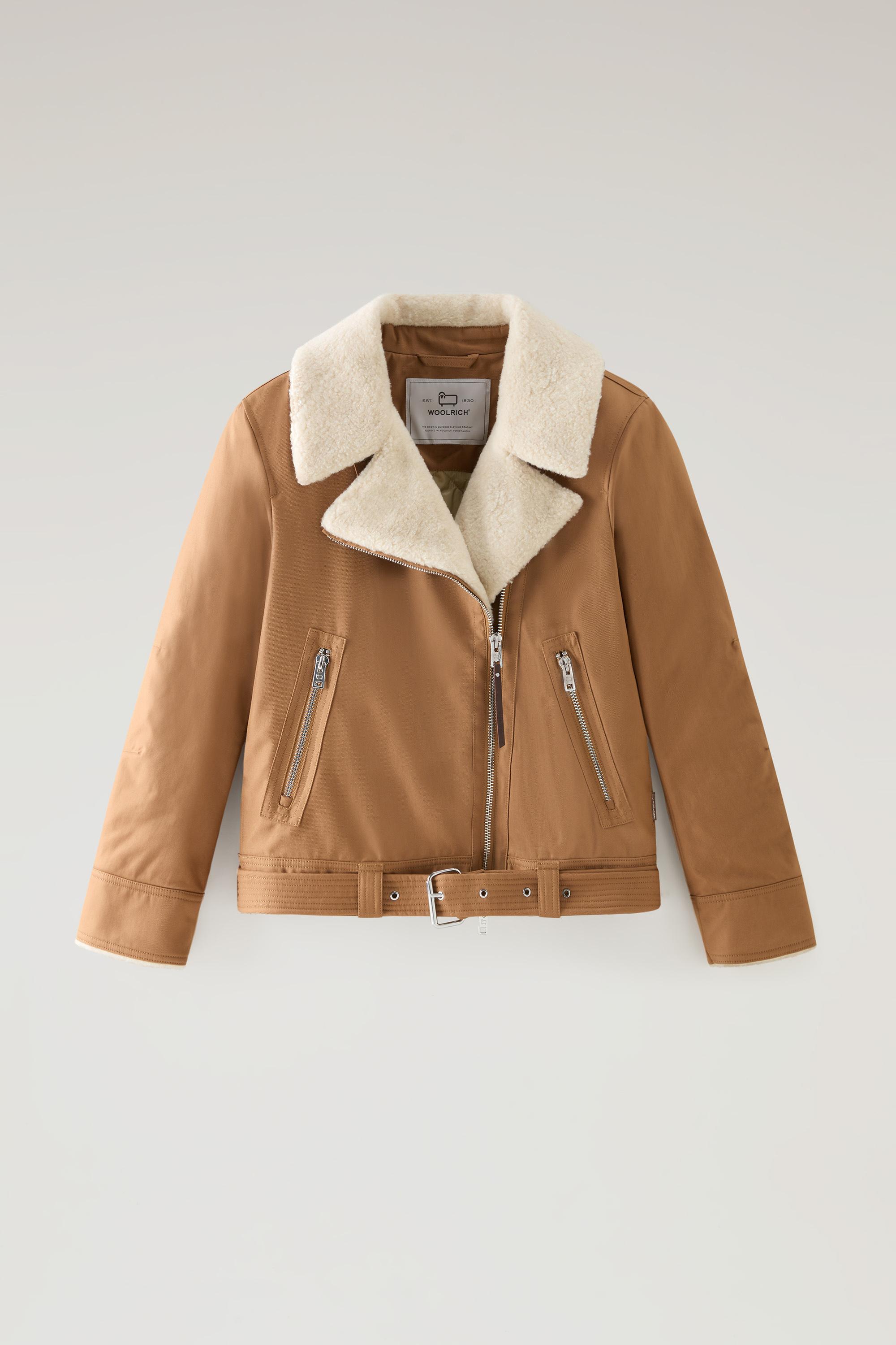 Aviator Jacket with collar in Sherpa Wool Blend Brown photo 1 | Woolrich