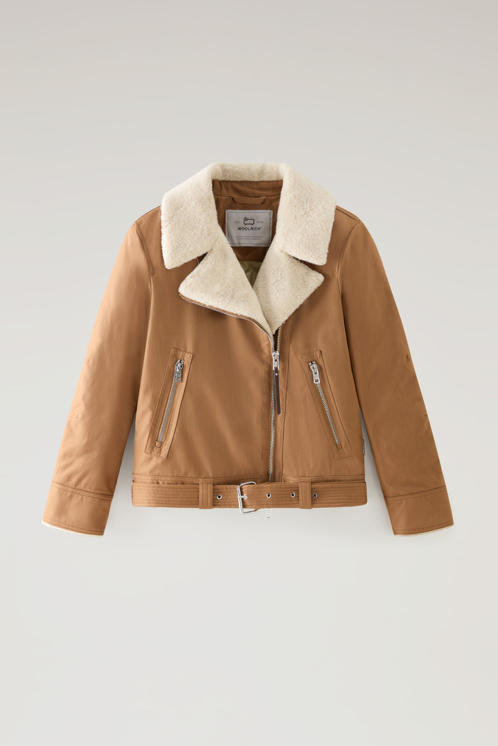 Aviator Jacket with collar in Sherpa Wool Blend Brown photo 1 | Woolrich