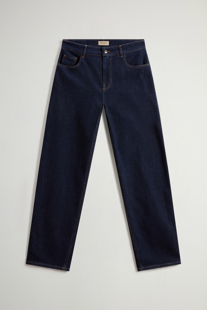 Wide-Leg Five-Pocket Jeans in Stretch Cotton Denim Blue photo 3 | Woolrich