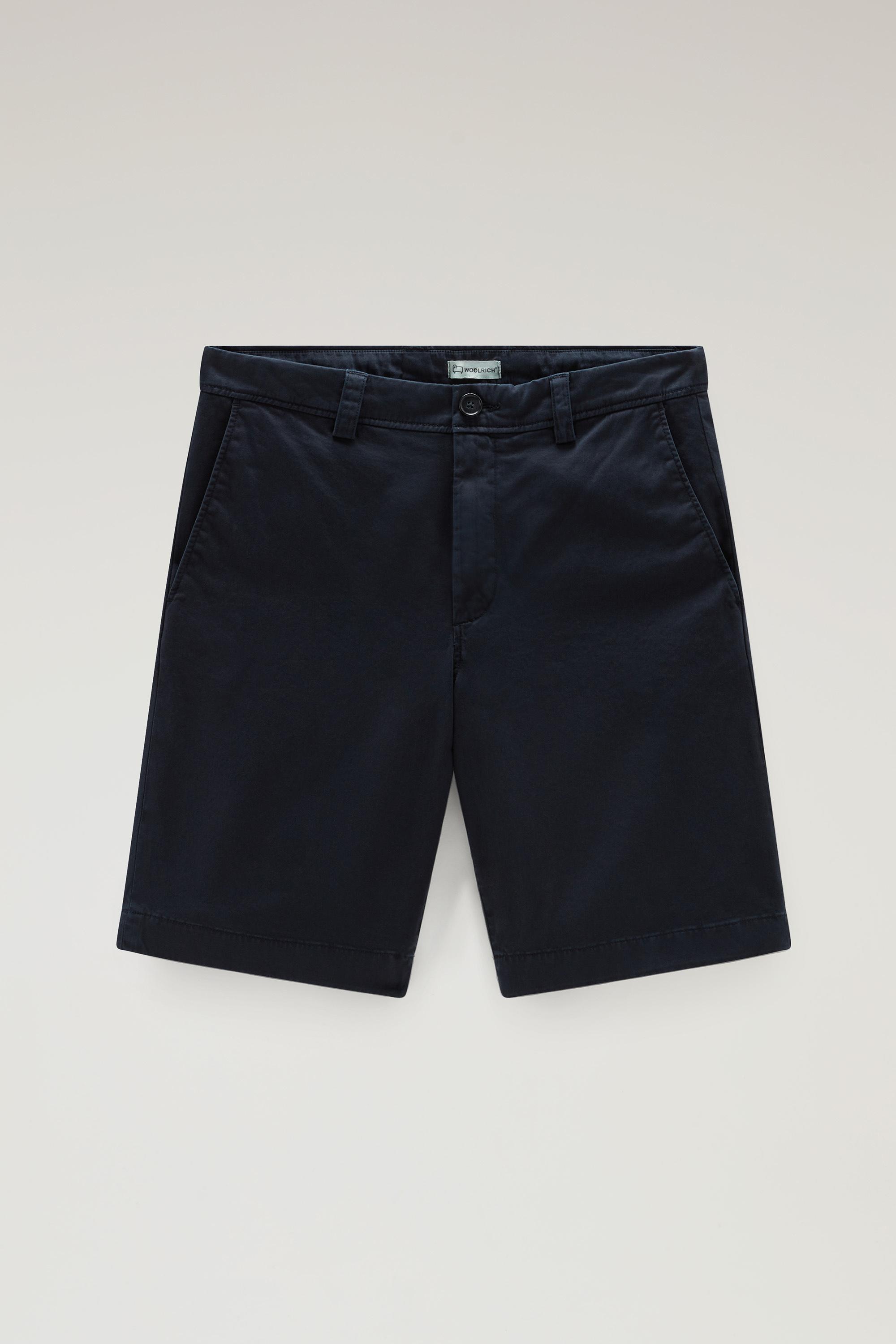 Garment-Dyed Chino Shorts in Stretch Cotton Blue photo 1 | Woolrich