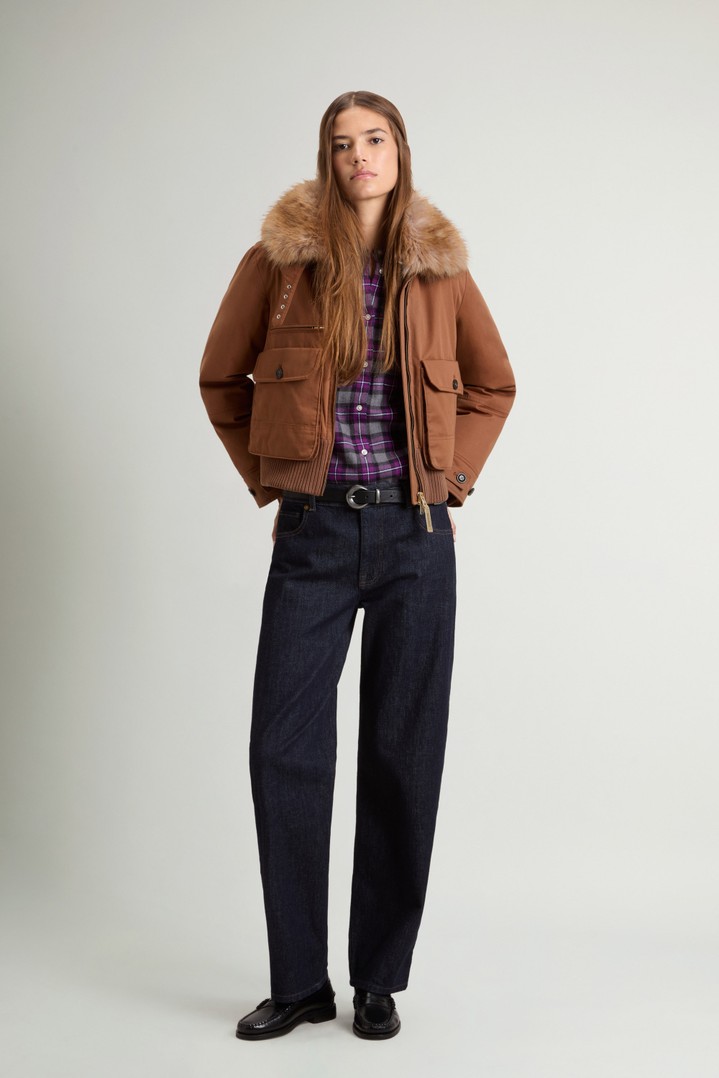BEST COTTON FAUX FUR BOMBER Marron photo 2 | Woolrich