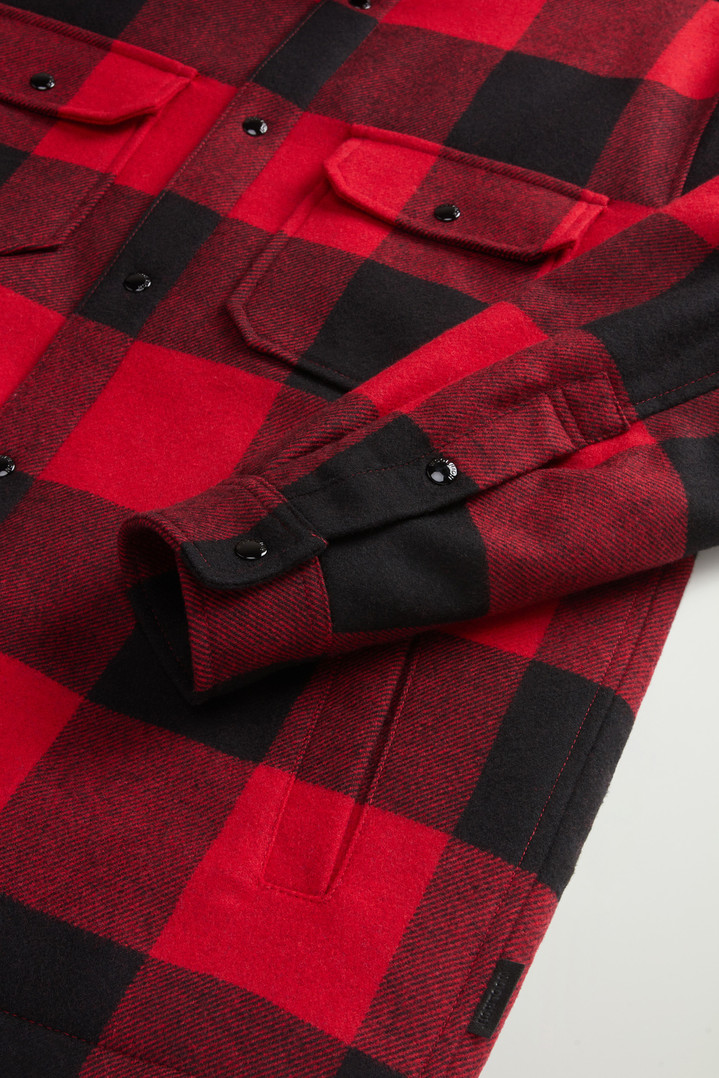 Alaskan Padded Overshirt in Checked Italian Wool Blend Red photo 4 | Woolrich