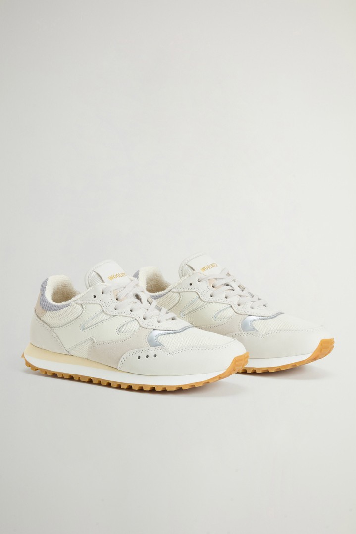 Gravel Sneakers in Nylon with Leather and Suede Inserts White photo 2 | Woolrich