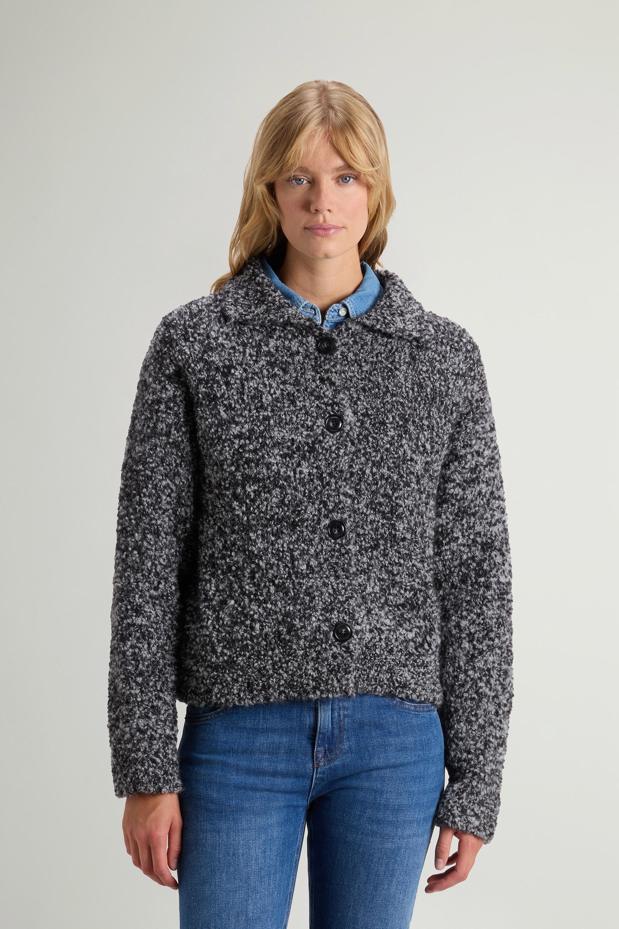 Cardigan en bouclette de laine vierge et d’alpaga mélangés Noir photo 1 | Woolrich