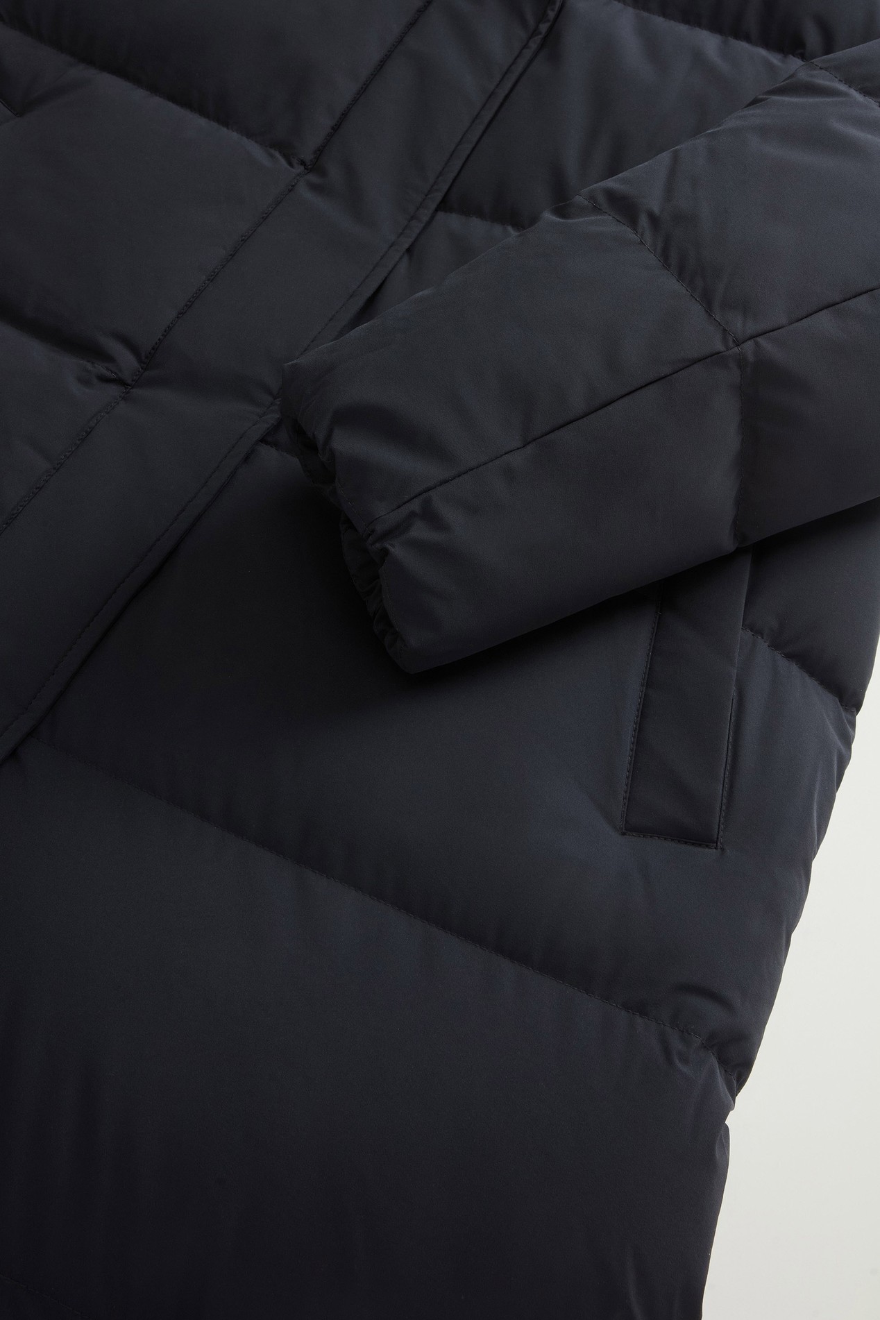 Madison Quilted Coat in Matte Stretch Nylon Black photo 7 | Woolrich