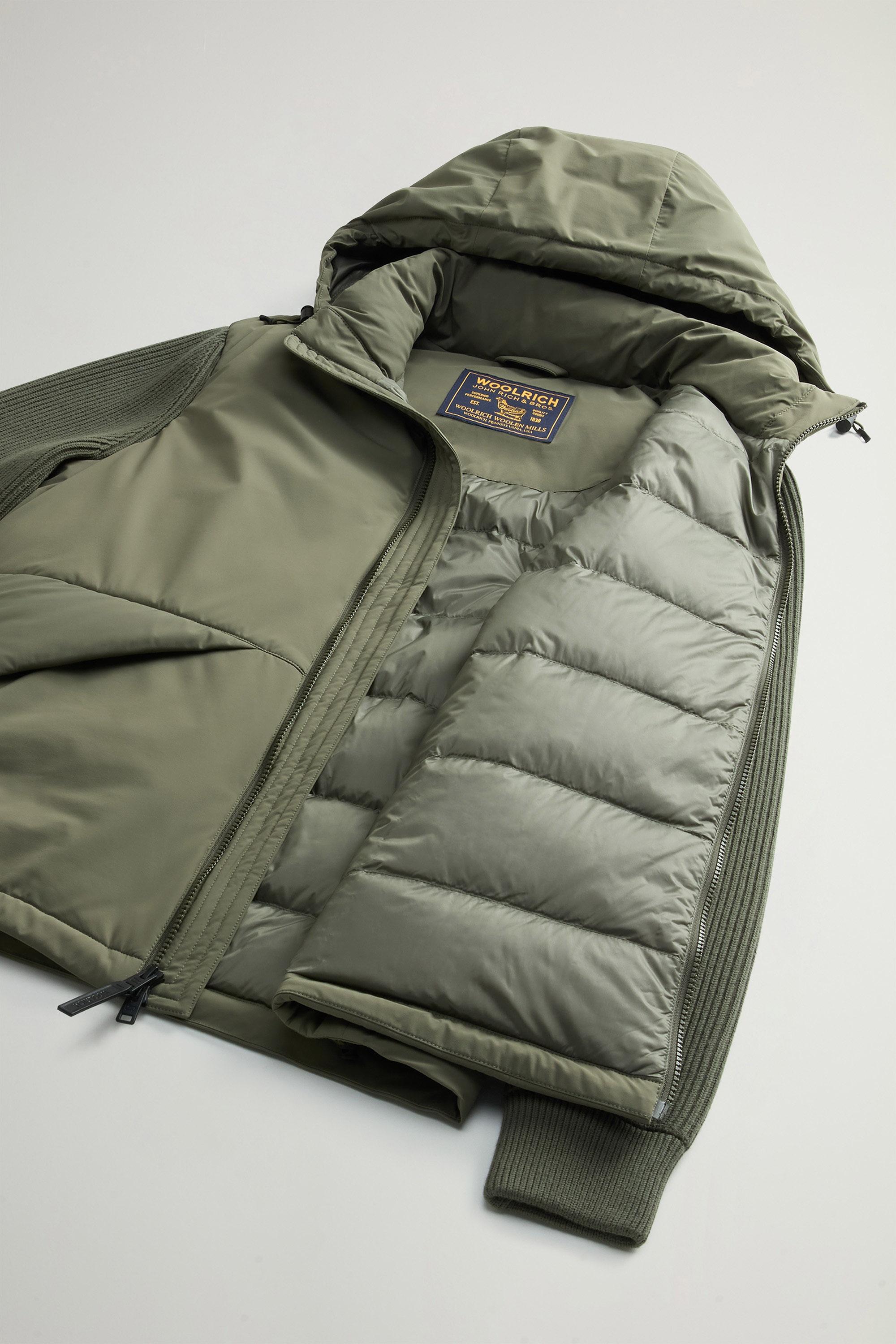 Hybrid Hooded Jacket in Matte Stretch Nylon Green photo 8 | Woolrich