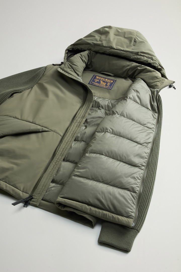 Hybrid Hooded Jacket in Matte Stretch Nylon Green photo 8 | Woolrich