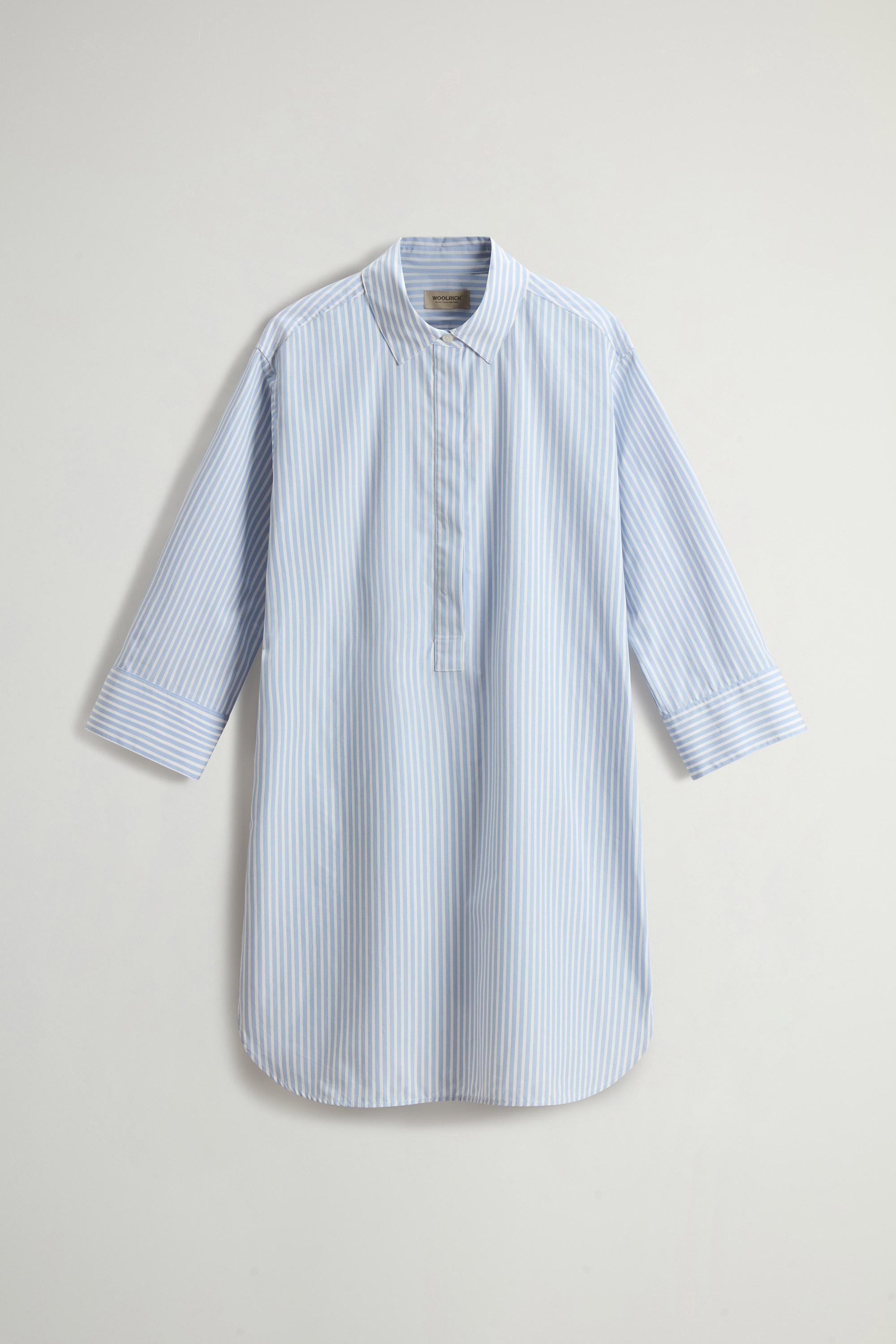 STRIPED POPLIN SERAFINO DRESS Blue photo 5 | Woolrich