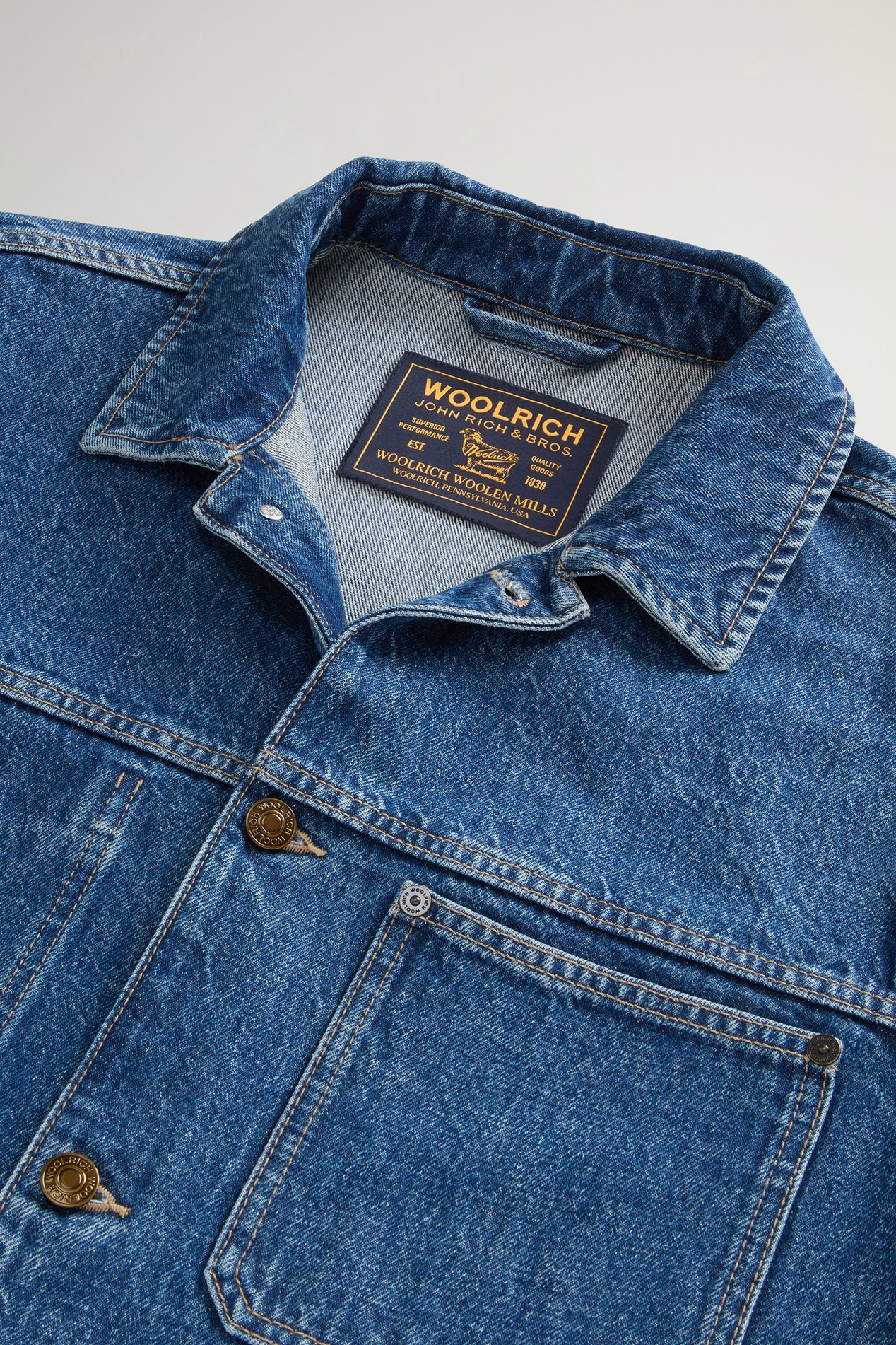Surchemise en denim de pur coton Bleu photo 6 | Woolrich