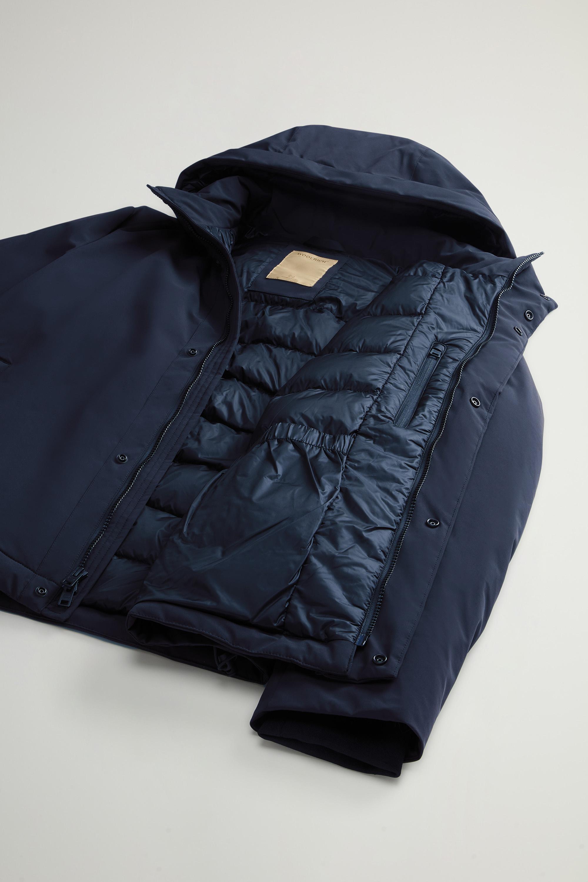 Stretch Nylon Jacket with Padding and Removable Hood Blue photo 9 | Woolrich