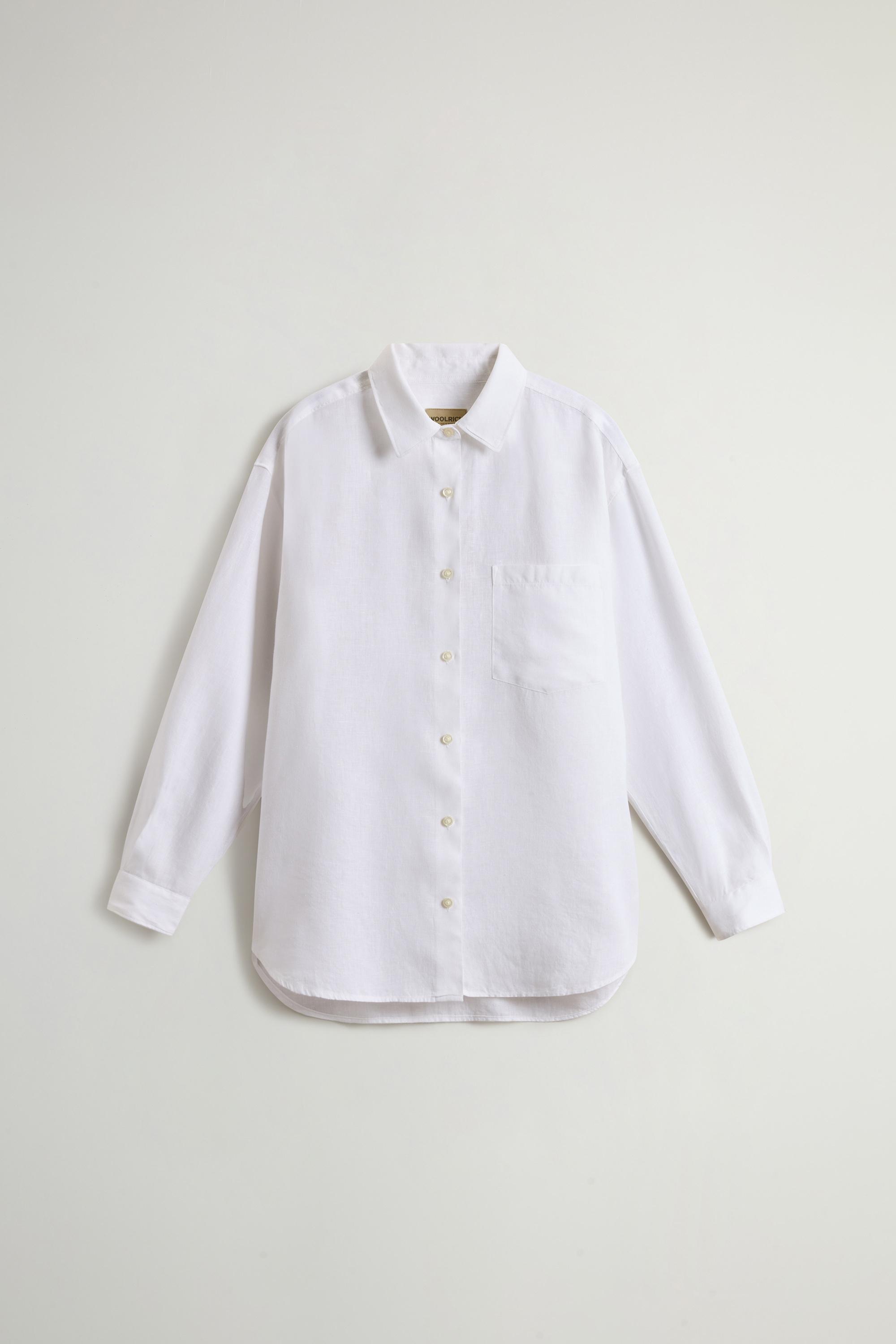 Garment-Dyed Pure Linen Shirt White photo 1 | Woolrich