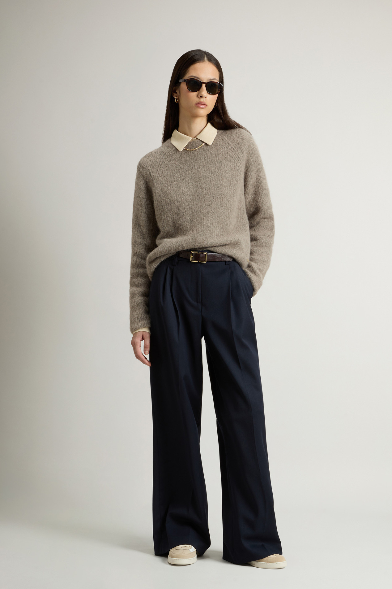 Wide-Leg Pants in Wool Blend Blue photo 1 | Woolrich
