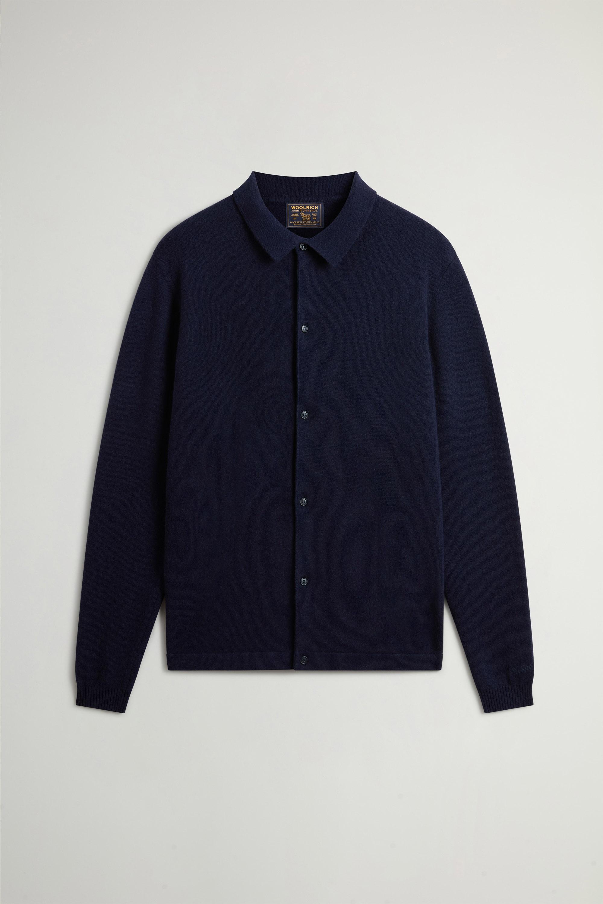 WOOL CASHMERE CARDIGAN GG13 Blue photo 5 | Woolrich