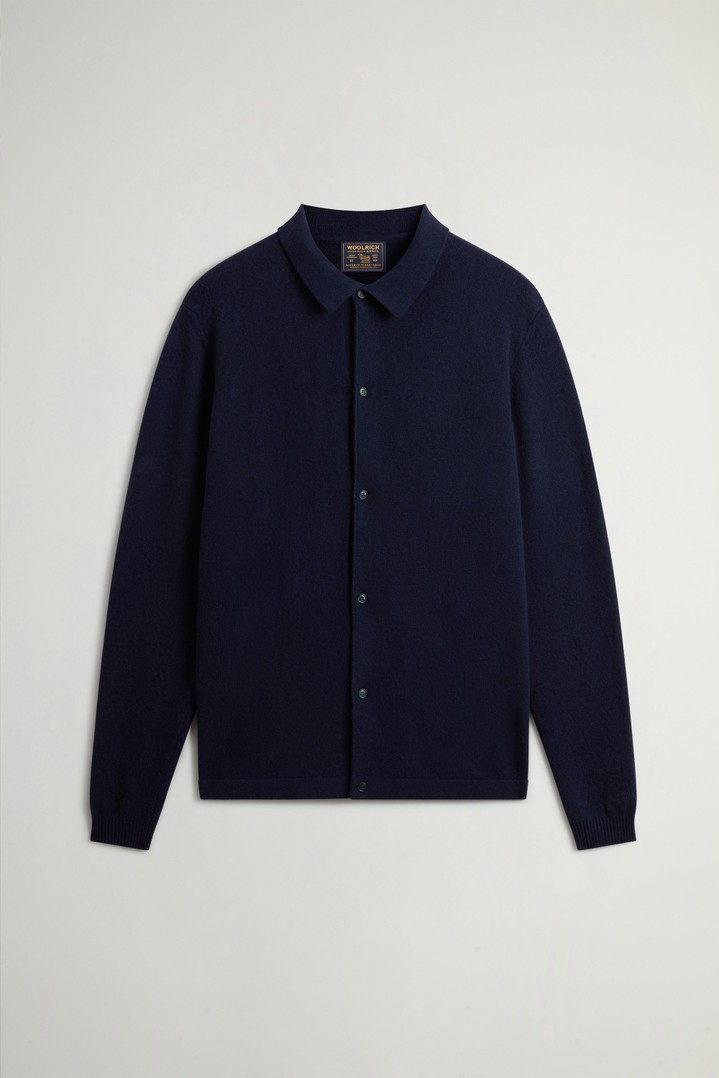 WOOL CASHMERE CARDIGAN GG13 Blue photo 5 | Woolrich