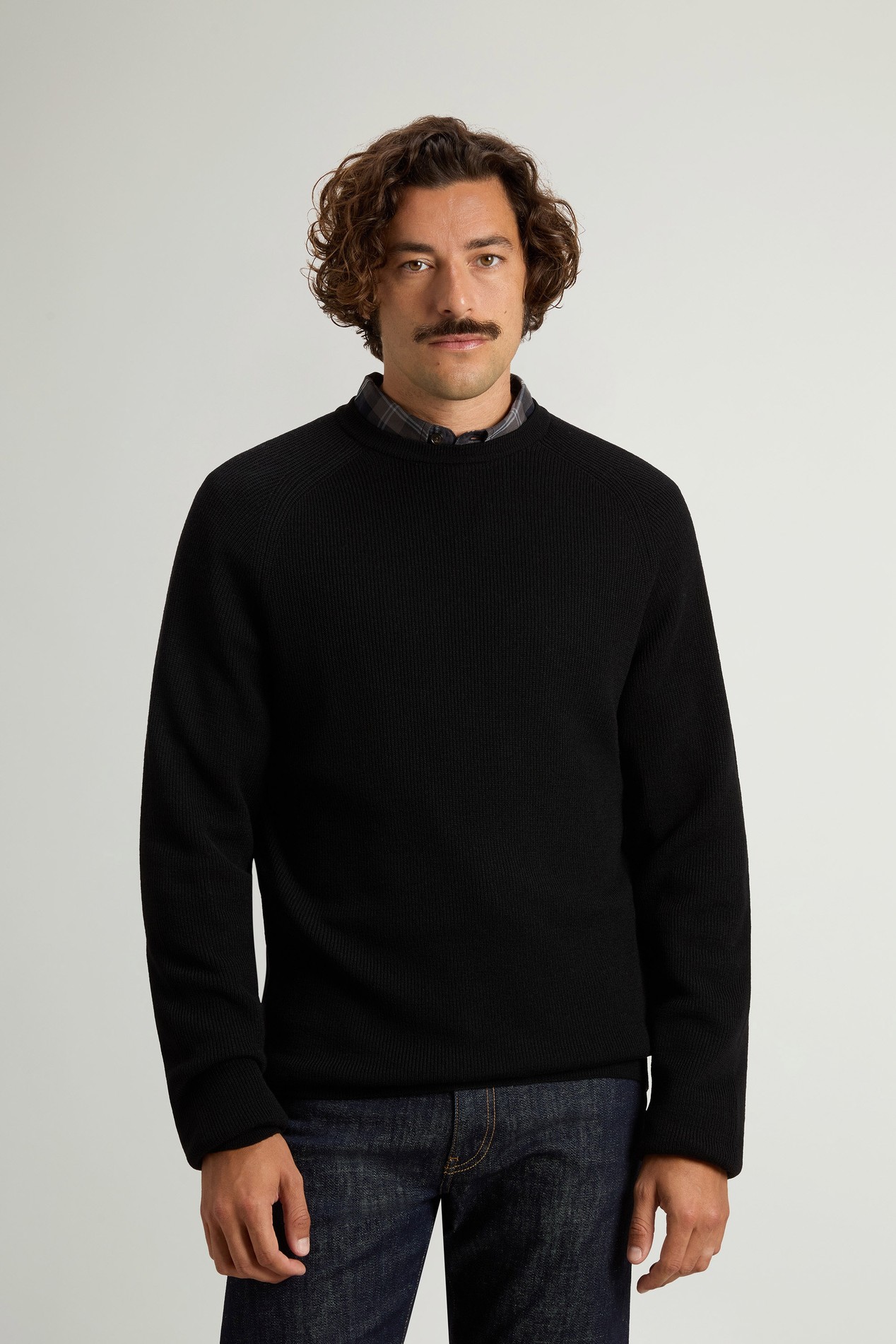 Pullover aus reiner Merino-Schurwolle mit Rundhalsausschnitt Schwarz photo 1 | Woolrich