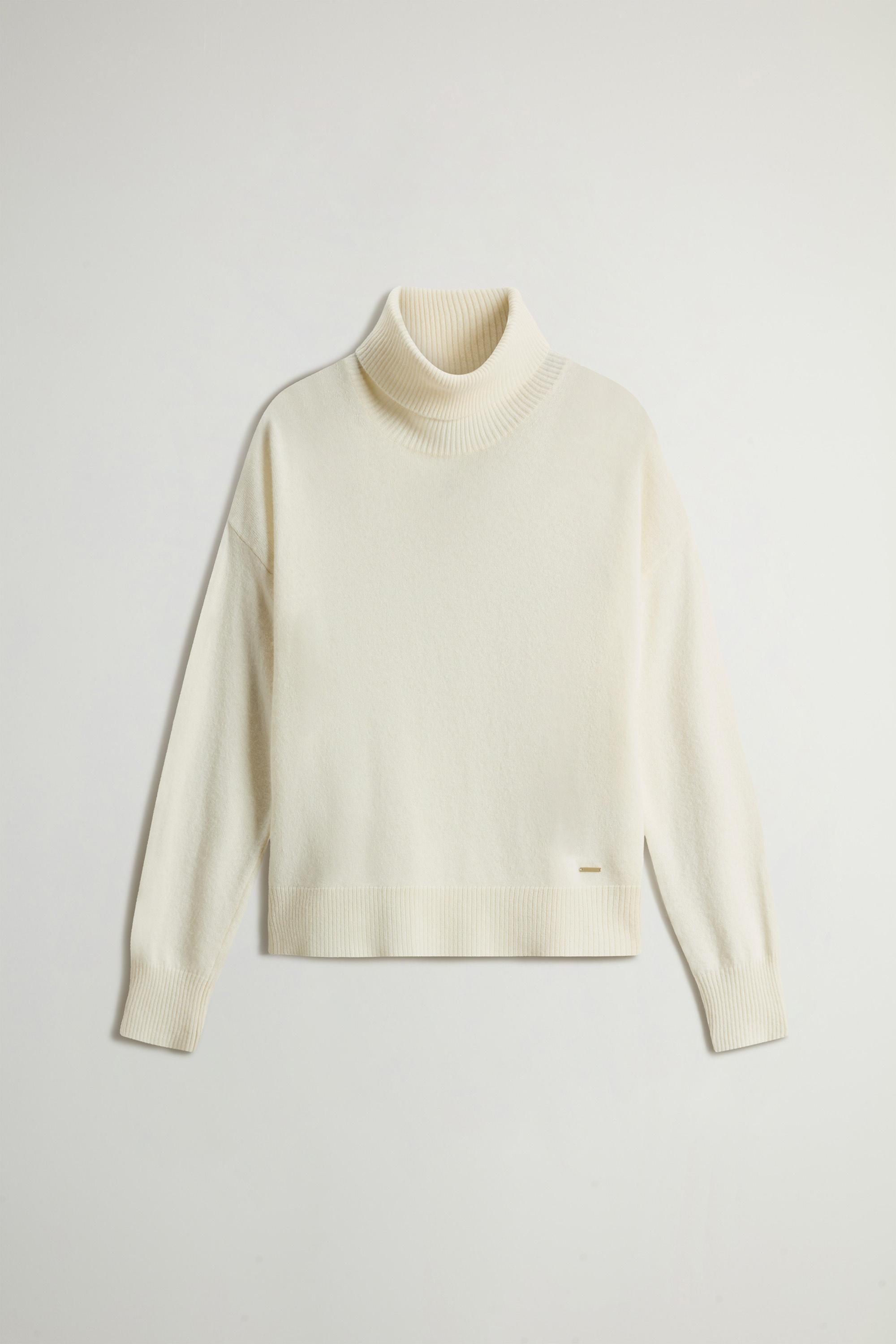 Turtleneck Sweater in Virgin Wool and Cashmere Blend White photo 5 | Woolrich