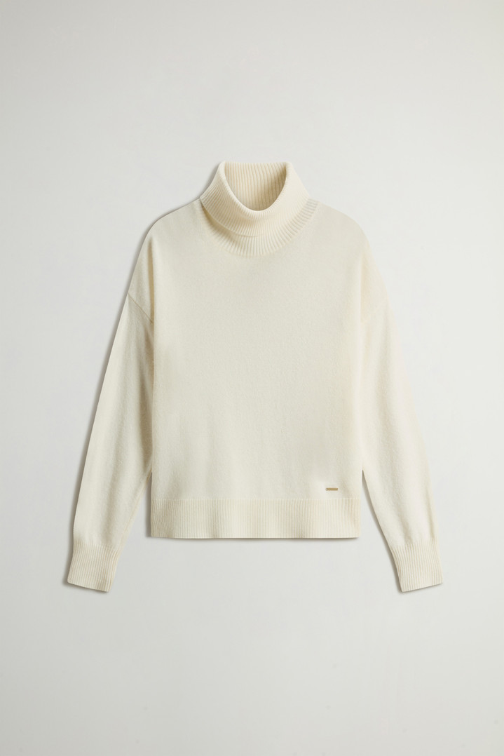 Turtleneck Sweater in Virgin Wool and Cashmere Blend White photo 5 | Woolrich