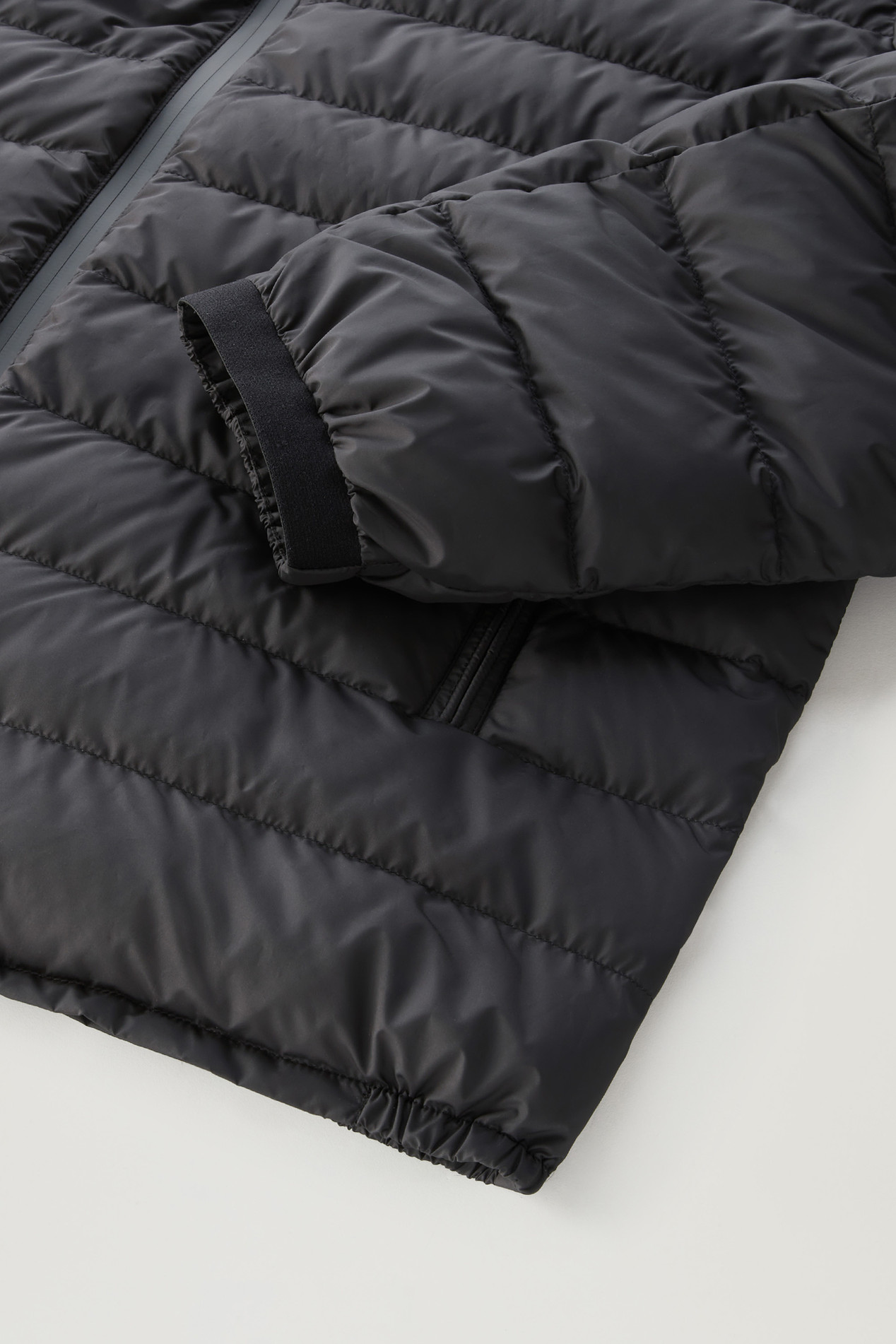 Bering Tech Lightweight Hybrid Down Jacket in Microfibre Black photo 5 | Woolrich