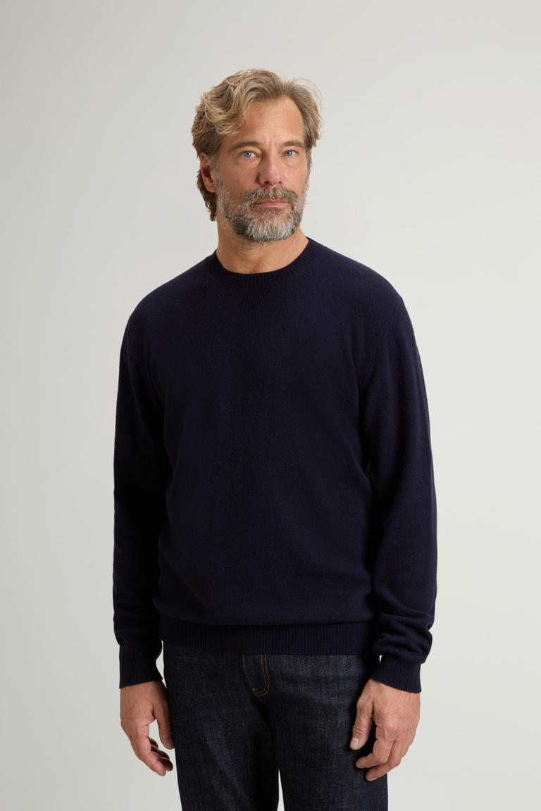 Pullover aus Schurwolle und Kaschmir mit Rundhalsausschnitt Blau photo 1 | Woolrich