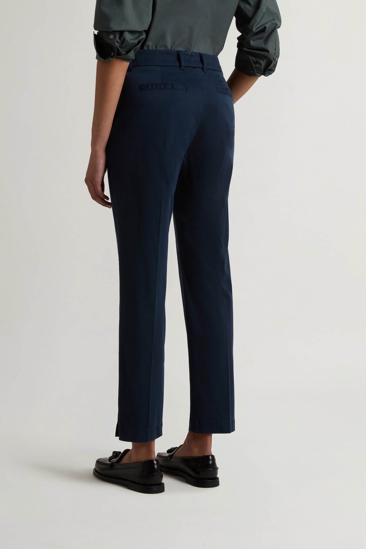 Chino Pants in Stretch Cotton Blend Blue photo 2 | Woolrich