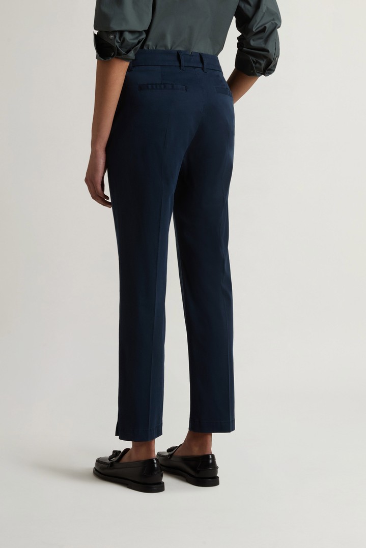 Chino Pants in Stretch Cotton Blend Blue photo 2 | Woolrich