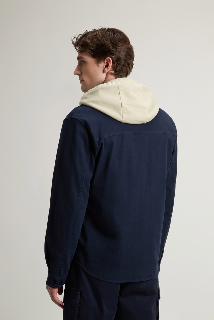 LINEN BLEND SAFARI OVERSHIRT GD Blue photo 3 | Woolrich