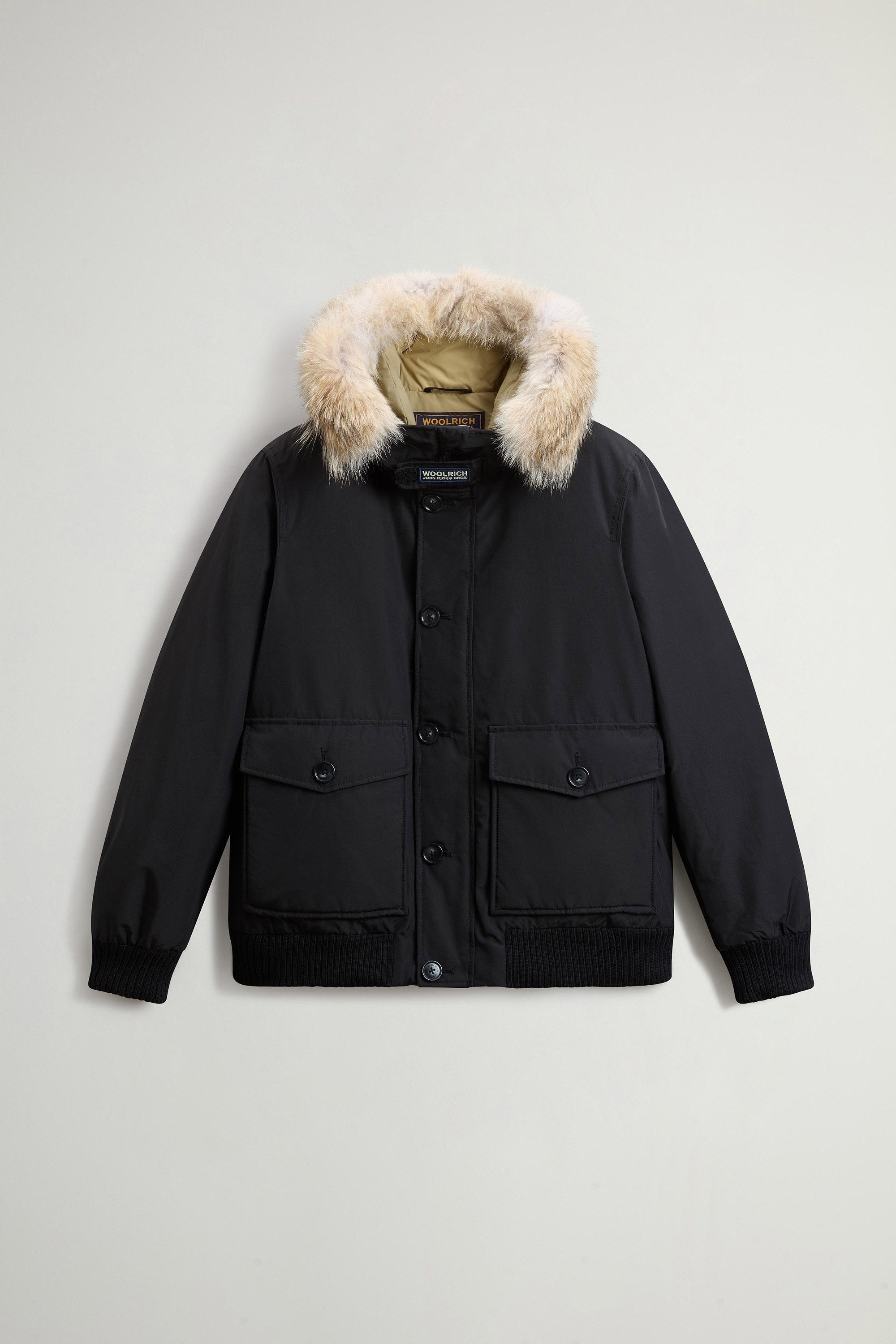 Padded Polar bomber jacket in Ramar Cloth with hood Black photo 1 | Woolrich