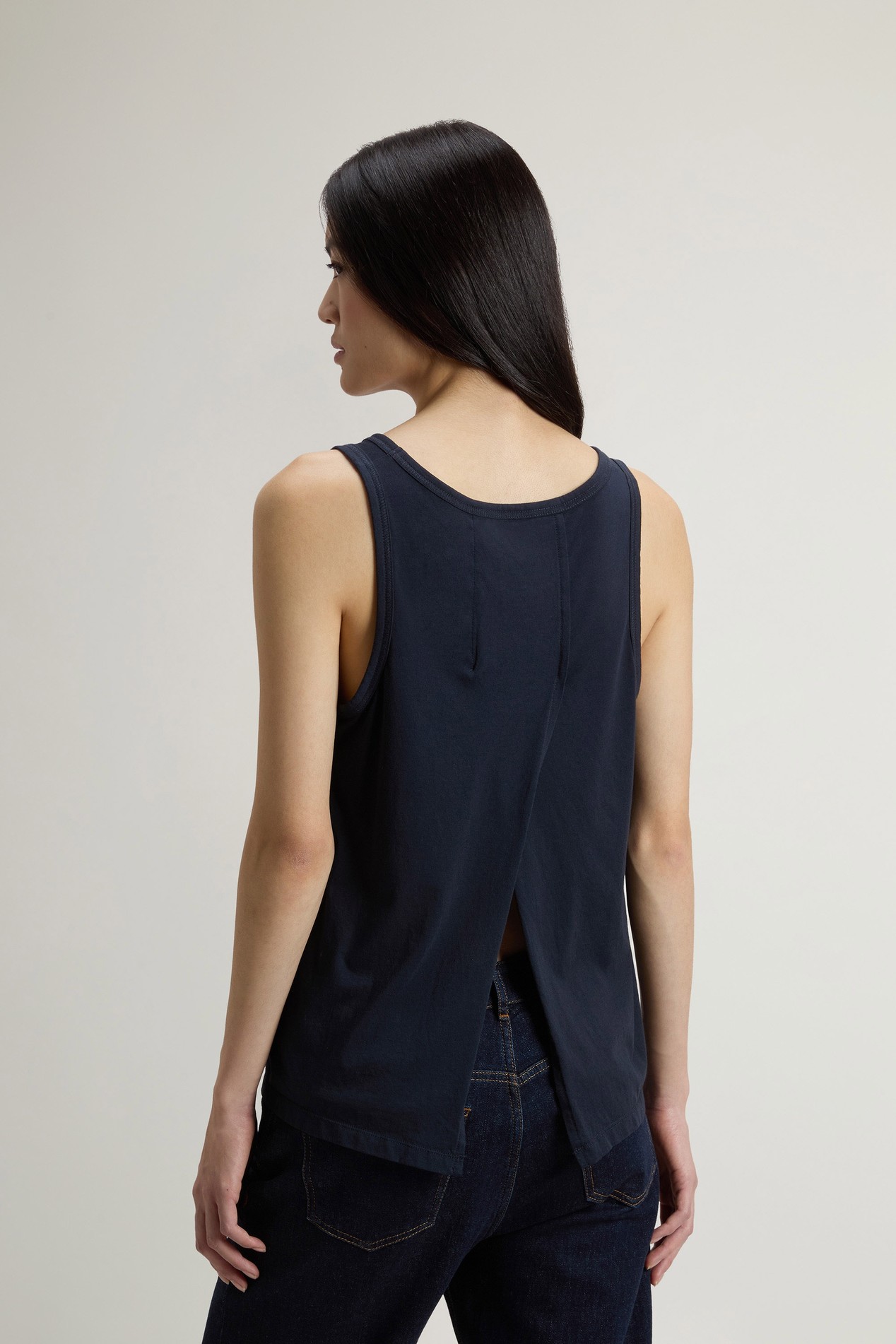 Top in Cotton and Modal Blend Blue photo 3 | Woolrich