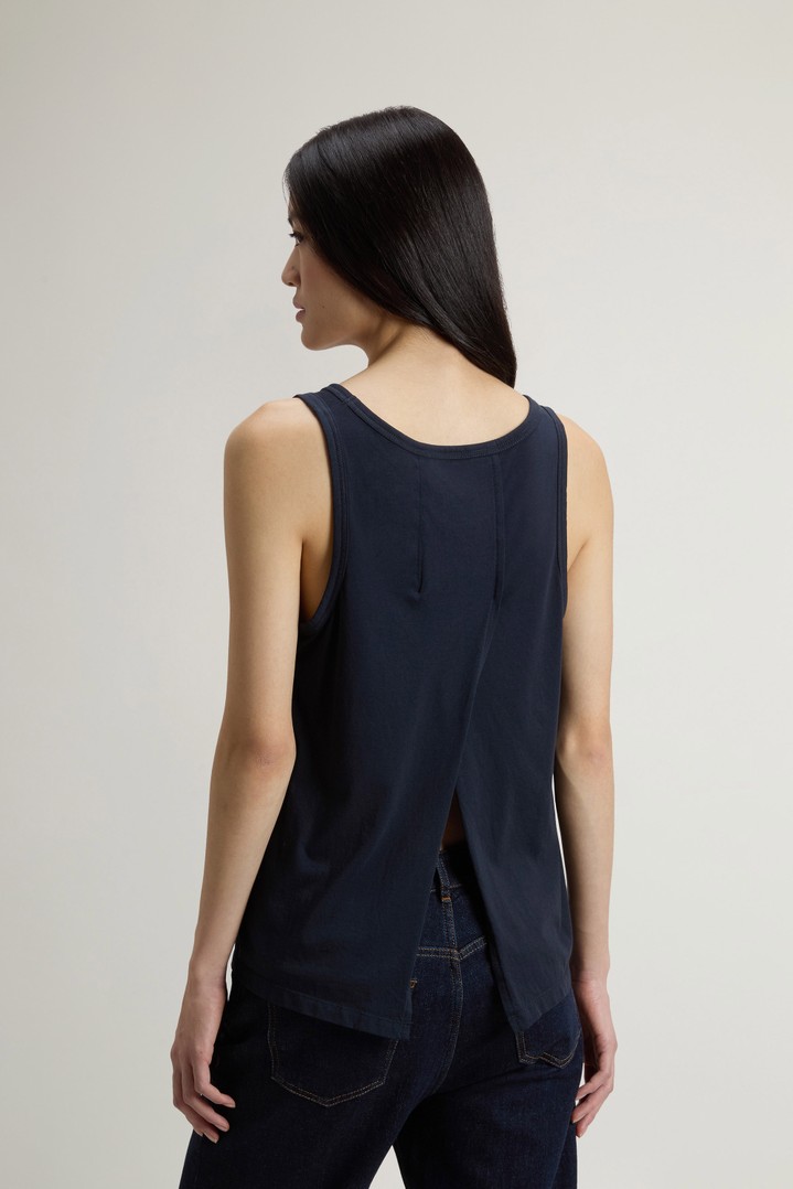 Top in Cotton and Modal Blend Blue photo 3 | Woolrich