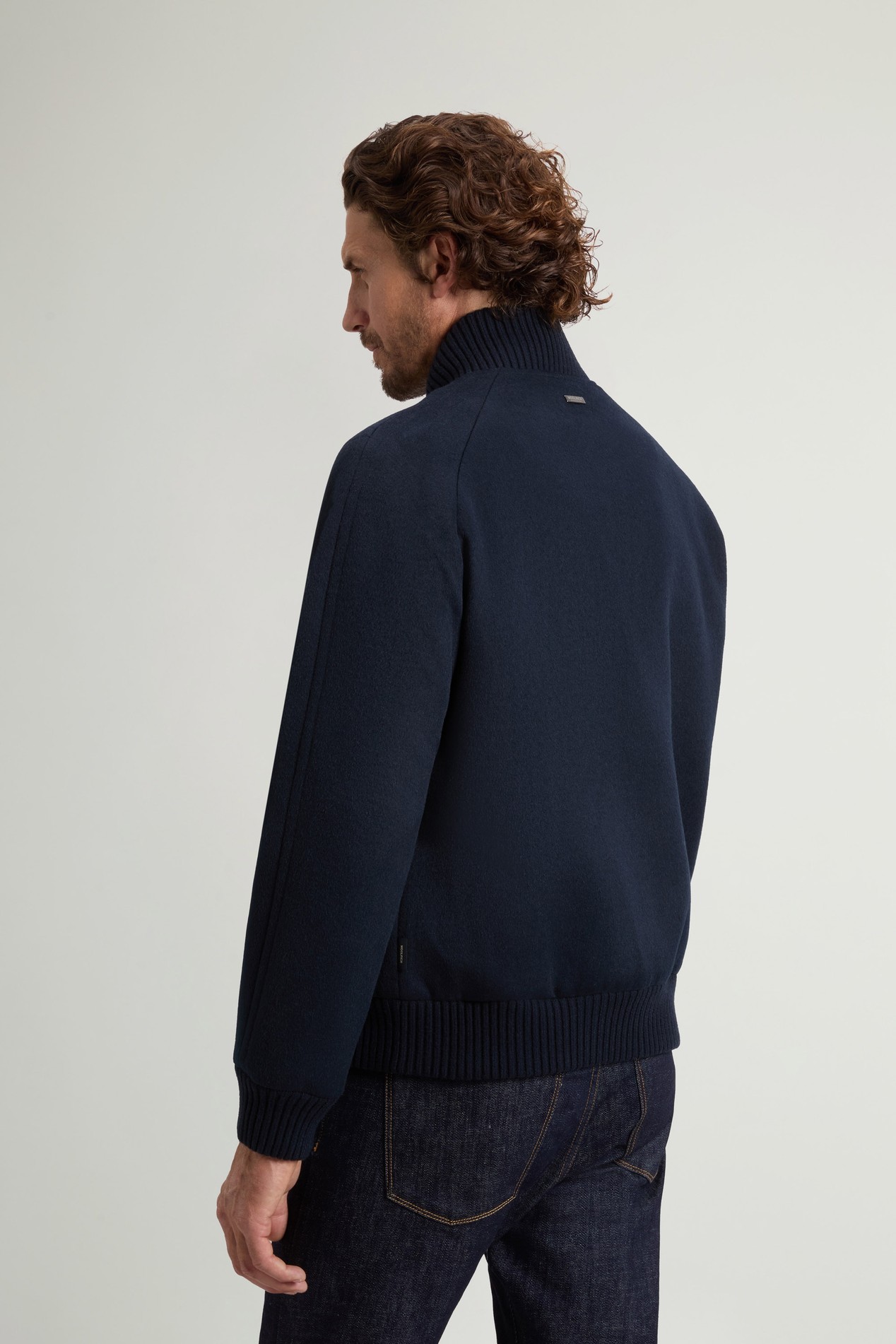 Miles Bomber Jacket in Wool Blend Blue photo 3 | Woolrich
