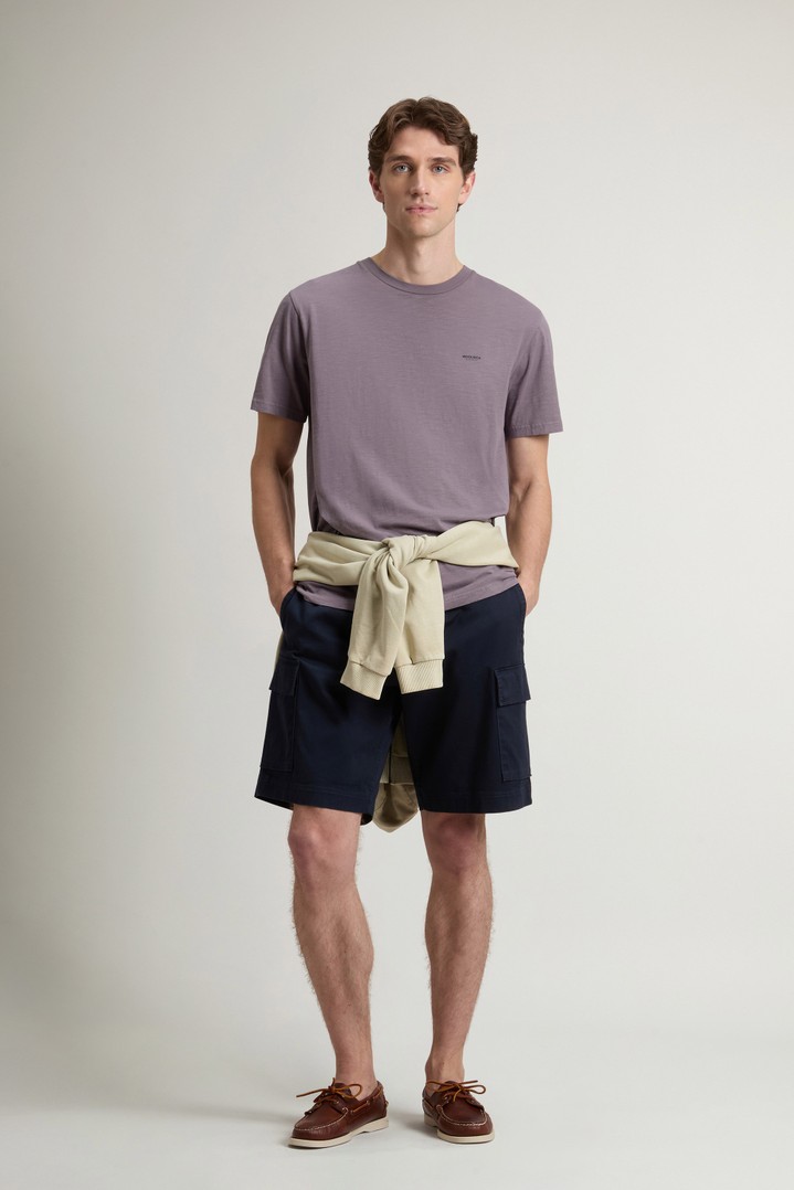 SLUB LOGO T-SHIRT Purple photo 2 | Woolrich