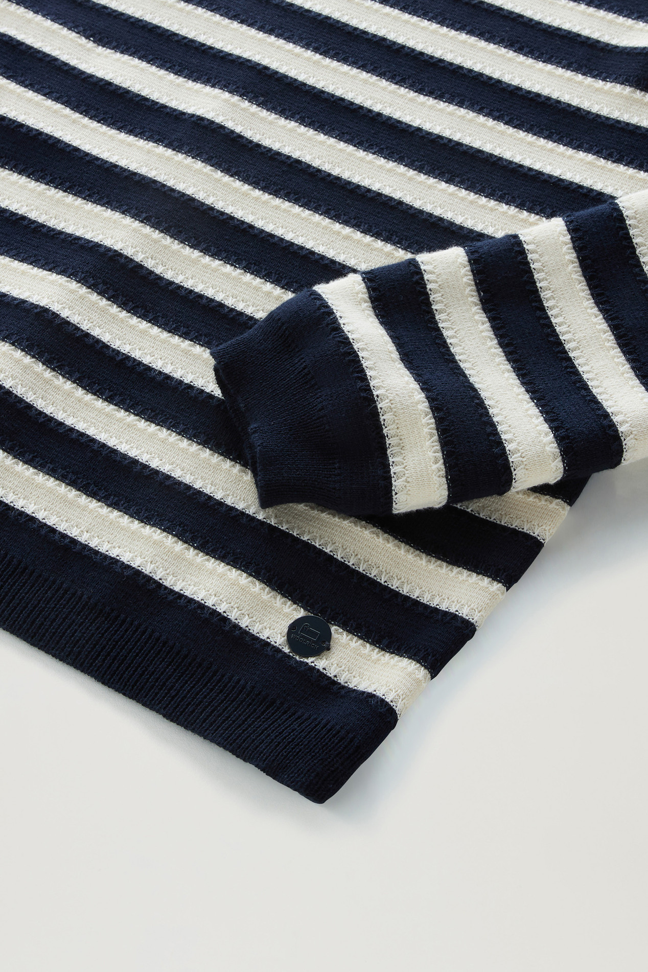Pure Cotton Sweater with Boat Neckline Blue photo 3 | Woolrich