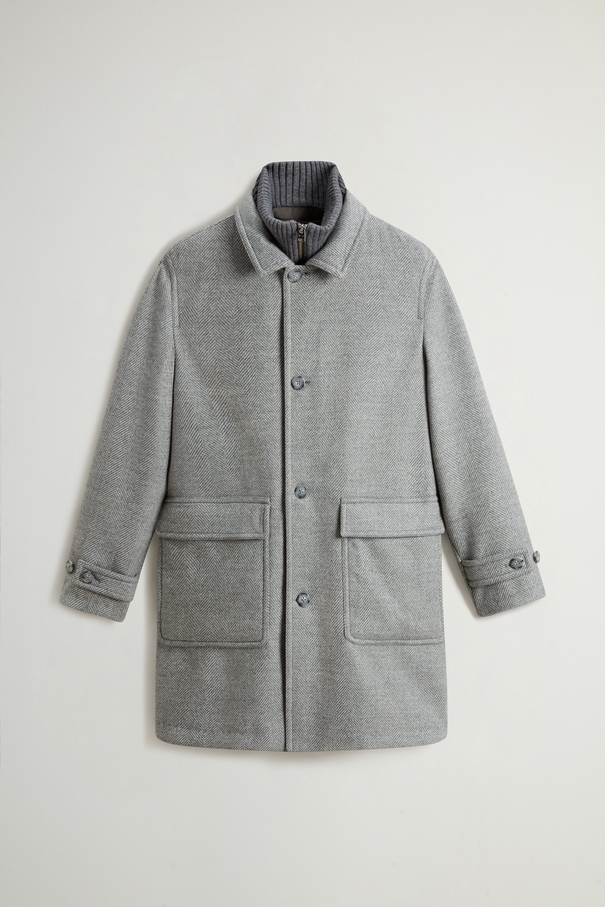 Coat in Pure Italian Wool Crafted Using a Loro Piana Fabric Gray photo 5 | Woolrich
