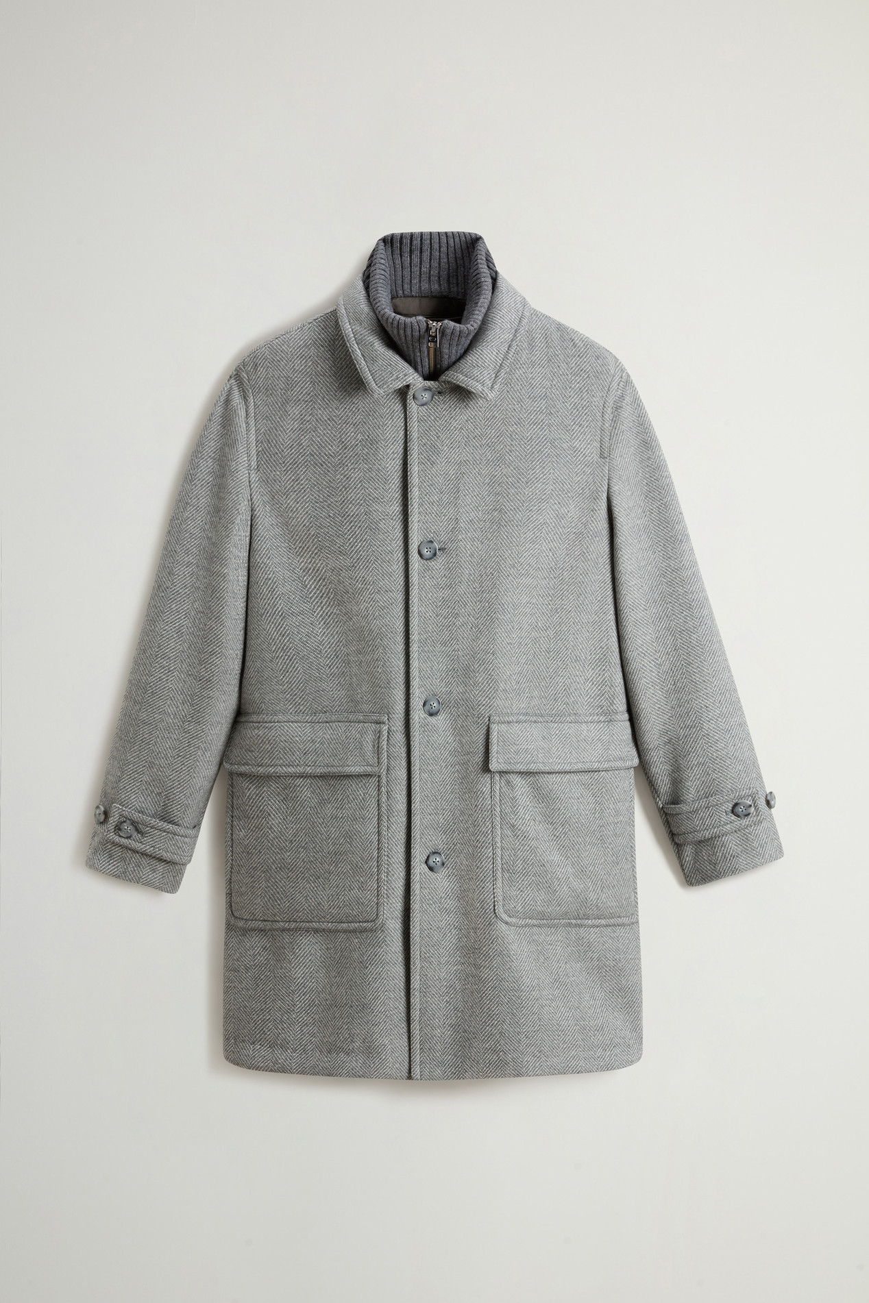 Coat in Pure Italian Wool Crafted Using a Loro Piana Fabric Gray photo 5 | Woolrich