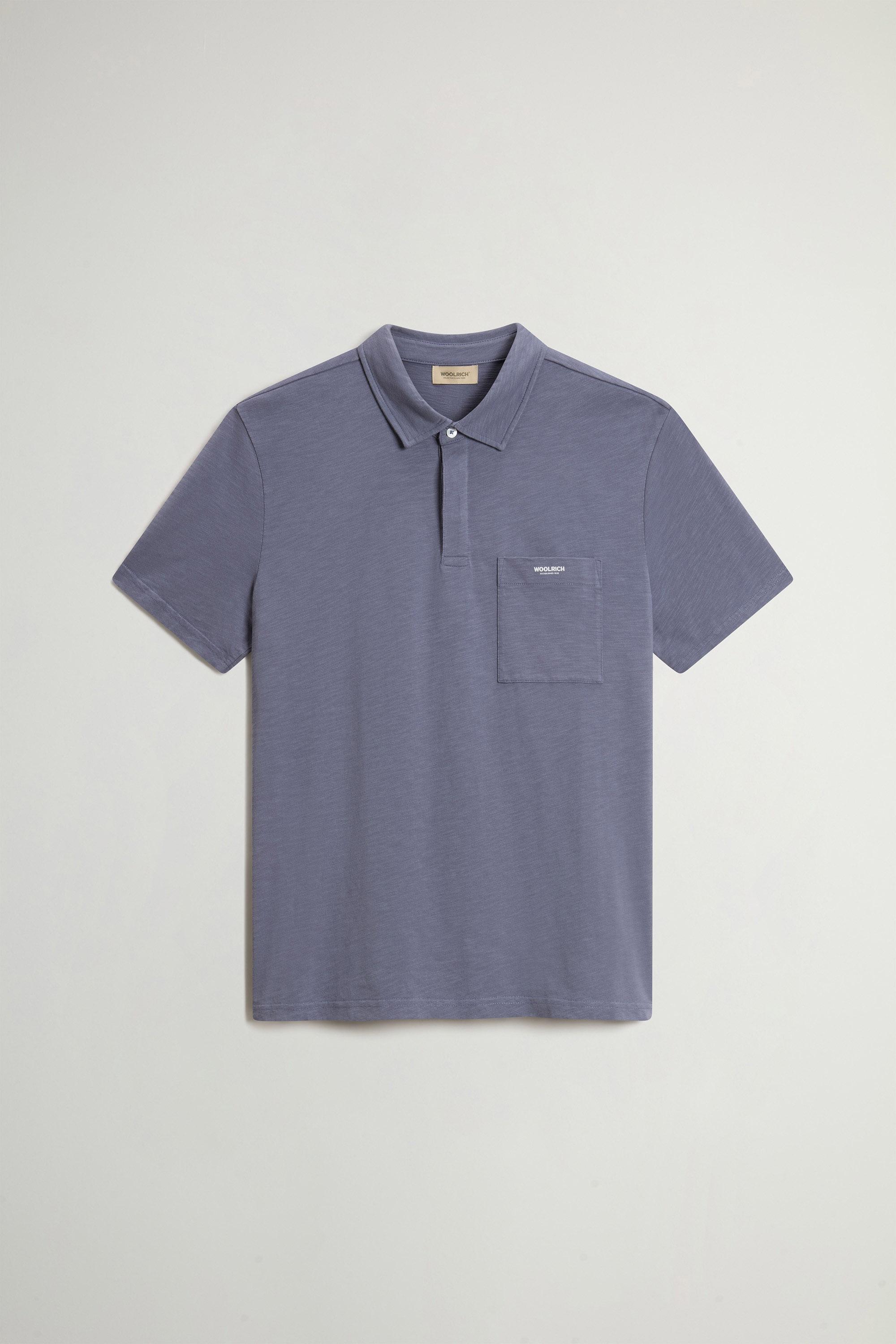 Slub Polo Shirt in Pure Cotton Blue photo 1 | Woolrich