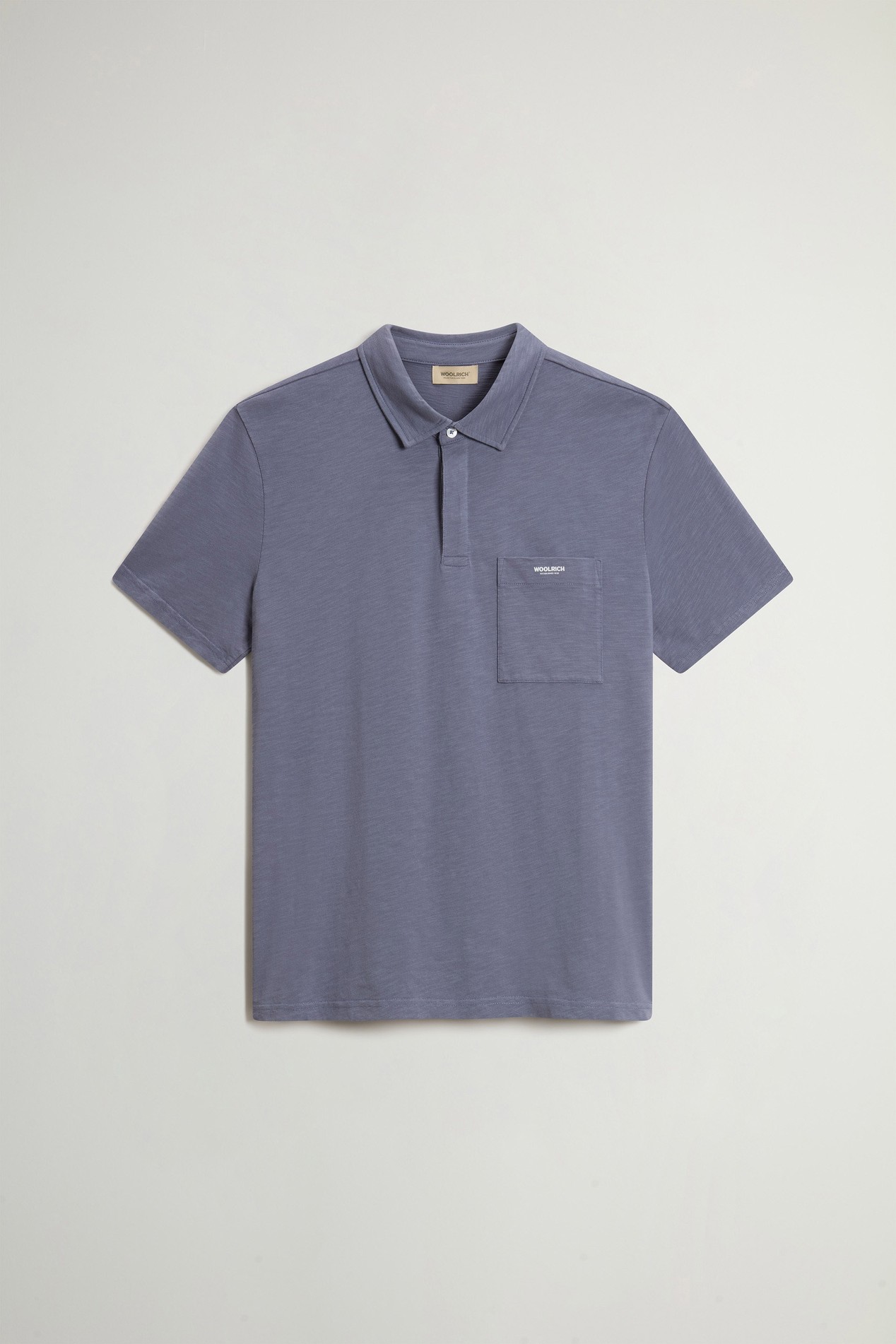 Slub Polo Shirt in Pure Cotton Blue photo 1 | Woolrich