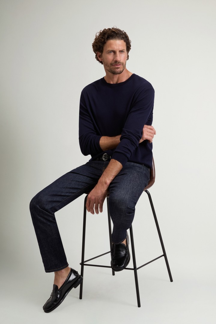 Crewneck Sweater in Pure Merino Virgin Wool Blue photo 2 | Woolrich