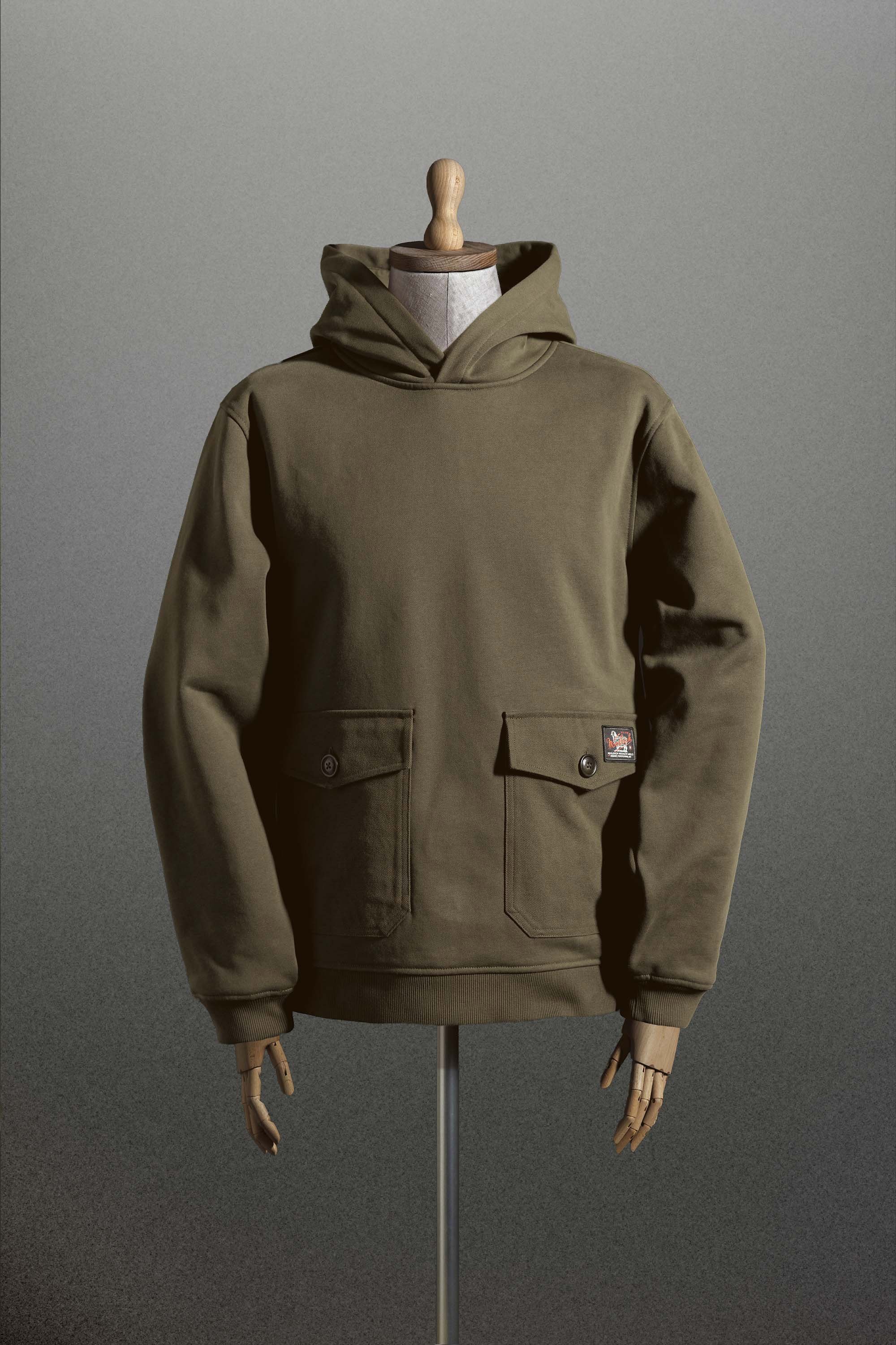Kapuzenpullover aus einer Baumwollmischung mit Tasche Grün photo 1 | Woolrich