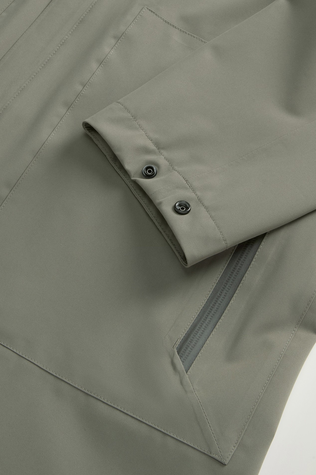 2-In-1 Overcoat in Two-Layered Fabric Green photo 8 | Woolrich