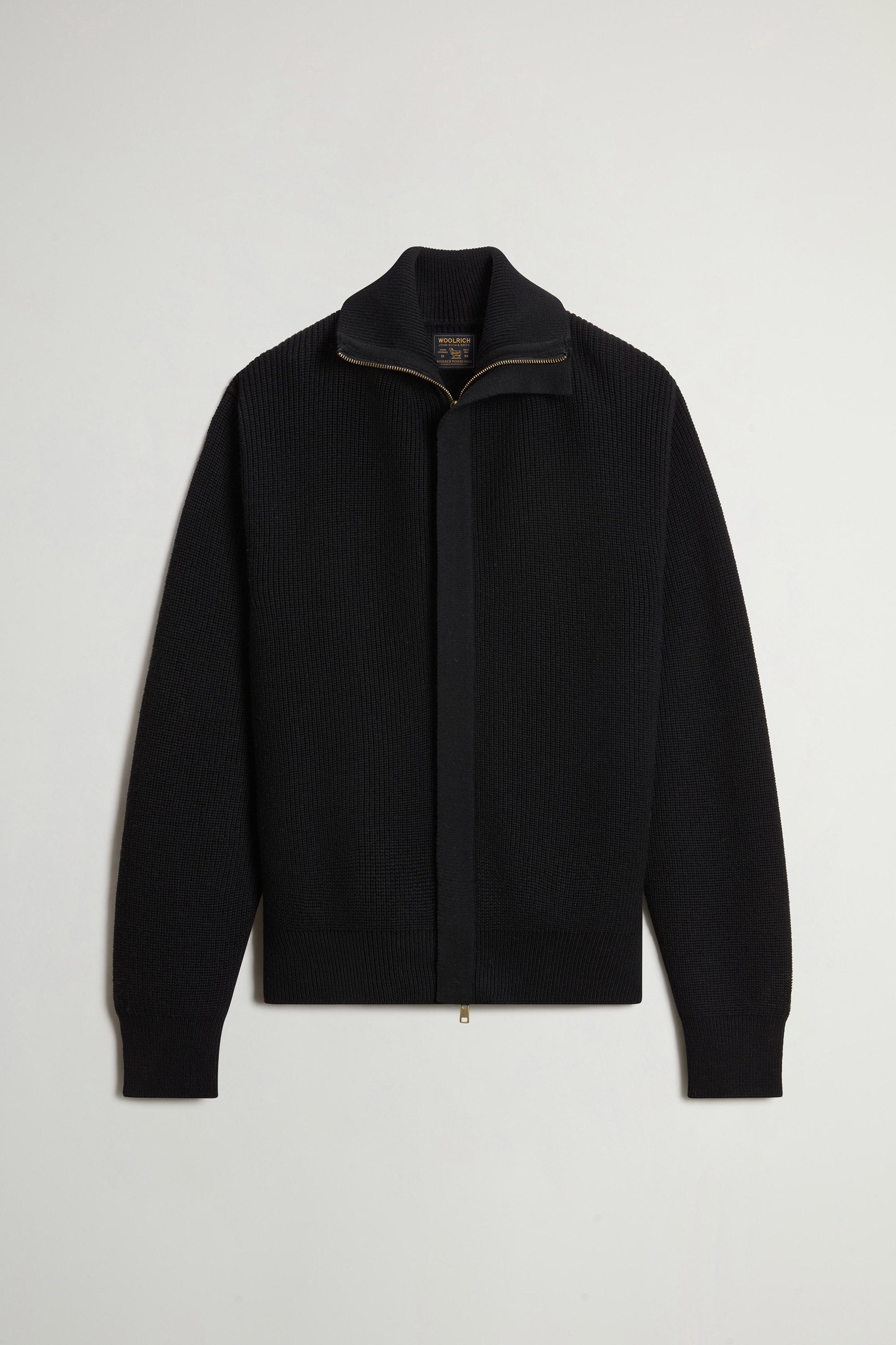 FINE MERINOS FULL-ZIP CARDIGAN GG13 Zwart photo 5 | Woolrich