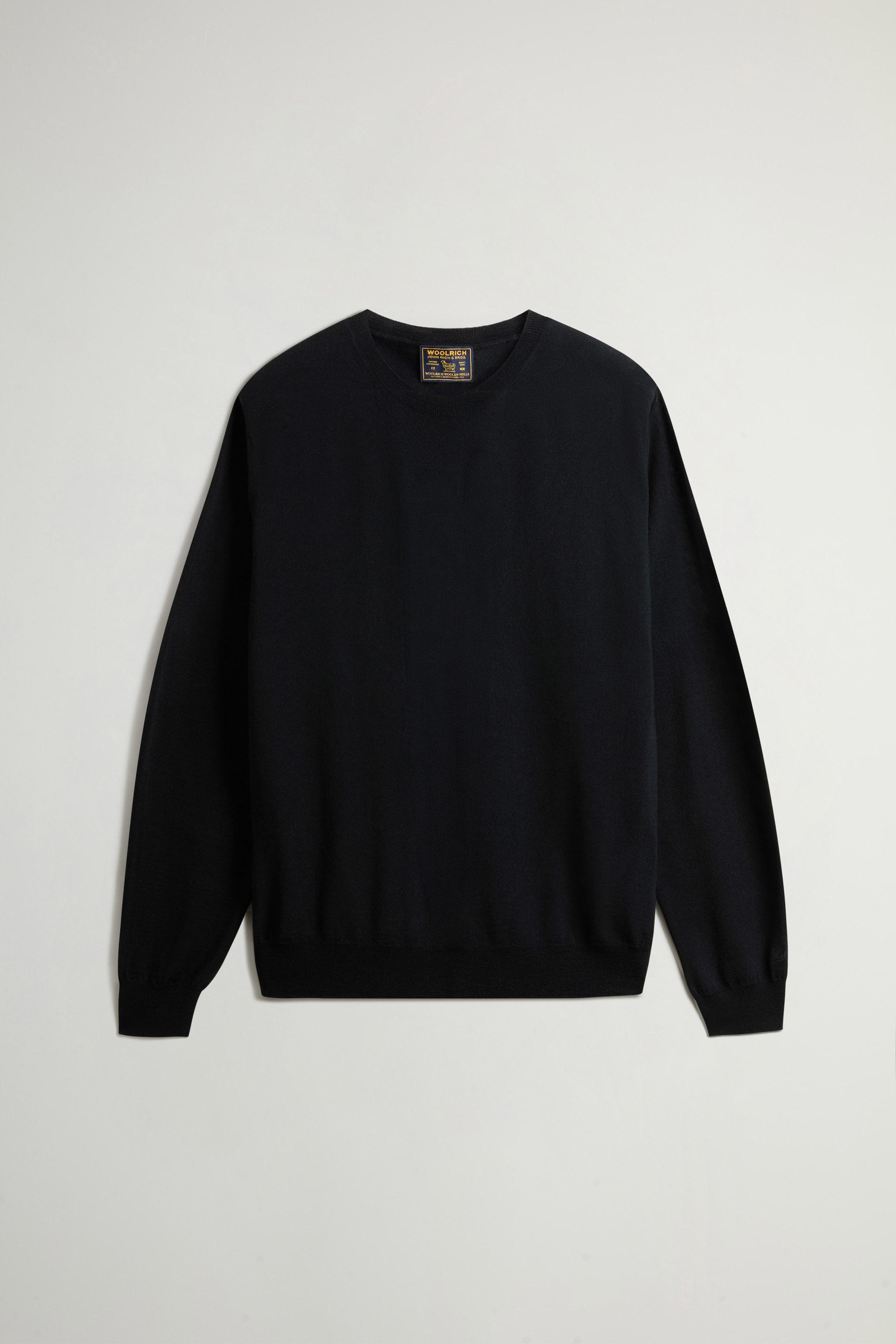 Maglione girocollo in pura lana vergine Merino Nero photo 5 | Woolrich