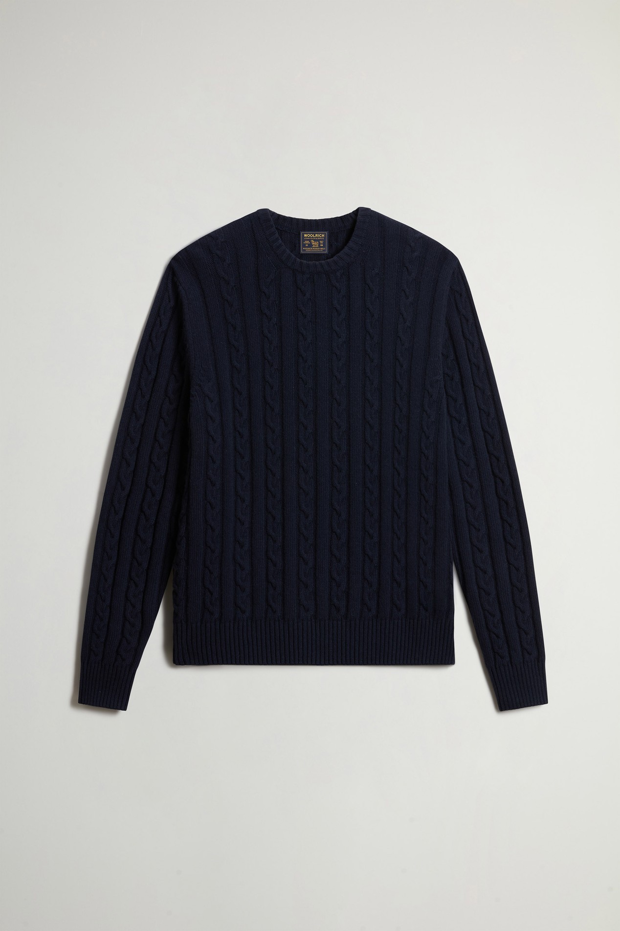 Maglione girocollo in misto lana e cotone a trecce Blu photo 5 | Woolrich