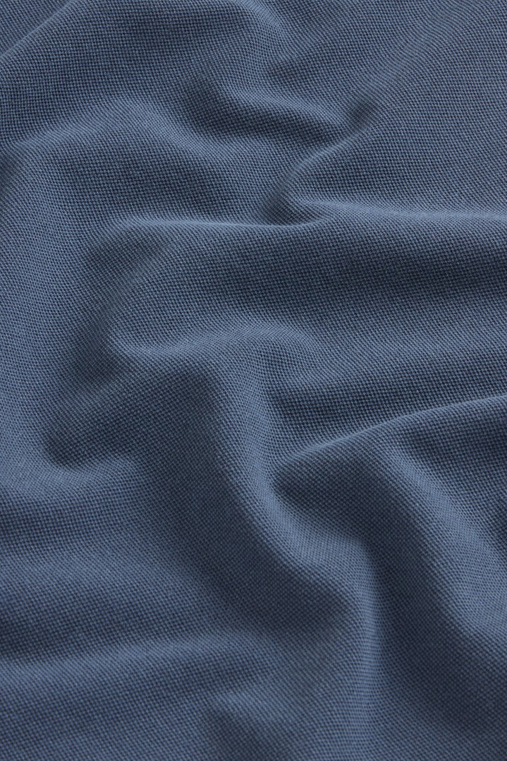 Garment-Dyed Mackinack Polo in Stretch Cotton Piquet Blue photo 7 | Woolrich