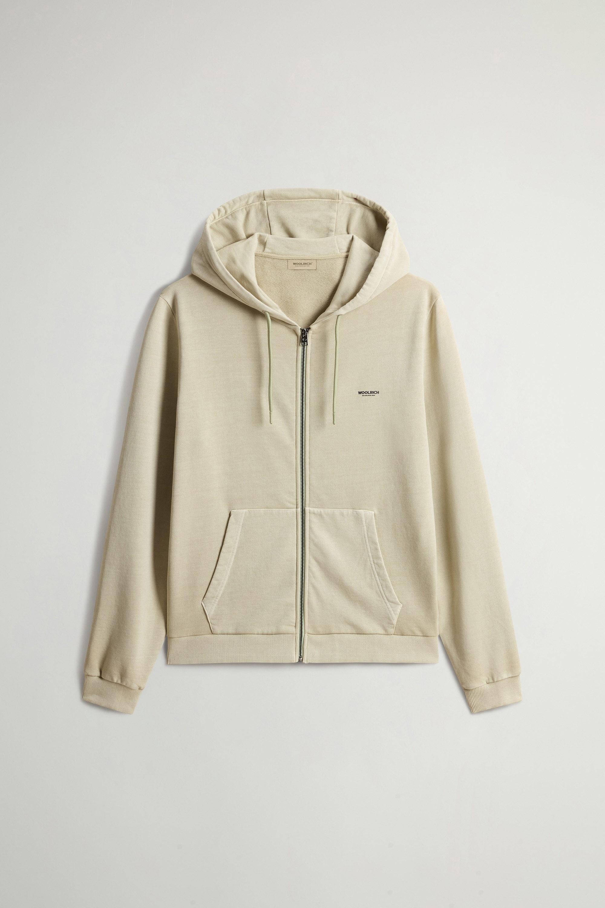 GARMENT DYED LOGO FULL ZIP HOODIE Beige photo 5 | Woolrich