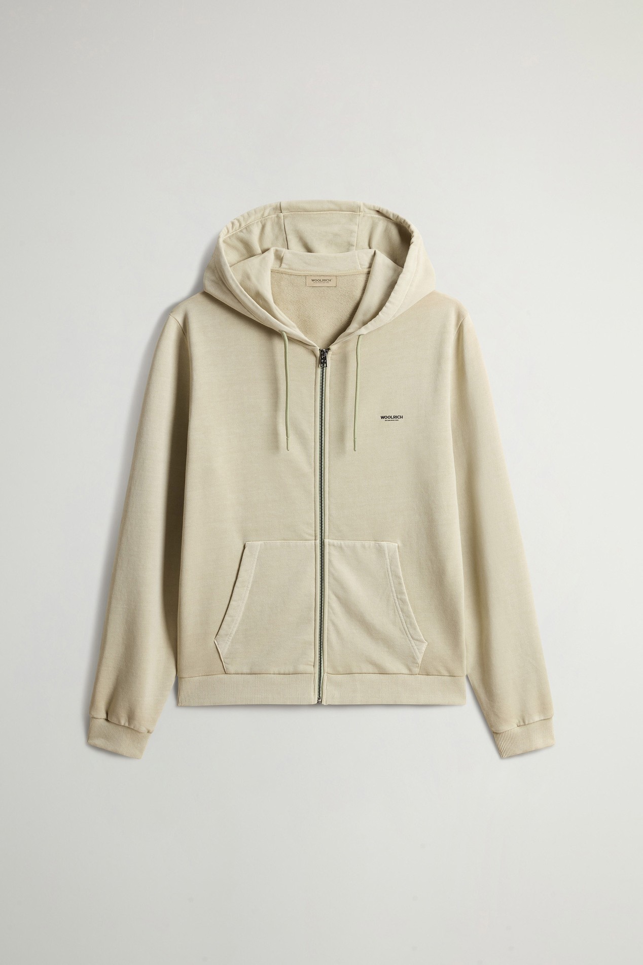 GARMENT DYED LOGO FULL ZIP HOODIE Beige photo 5 | Woolrich