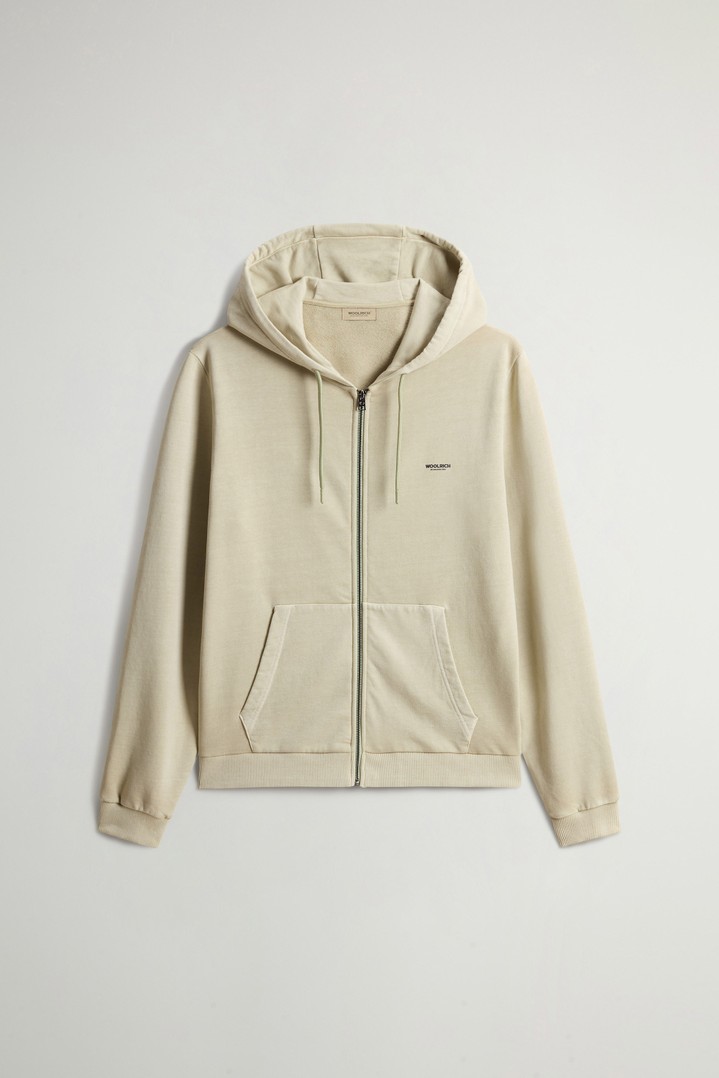 GARMENT DYED LOGO FULL ZIP HOODIE Beige photo 5 | Woolrich