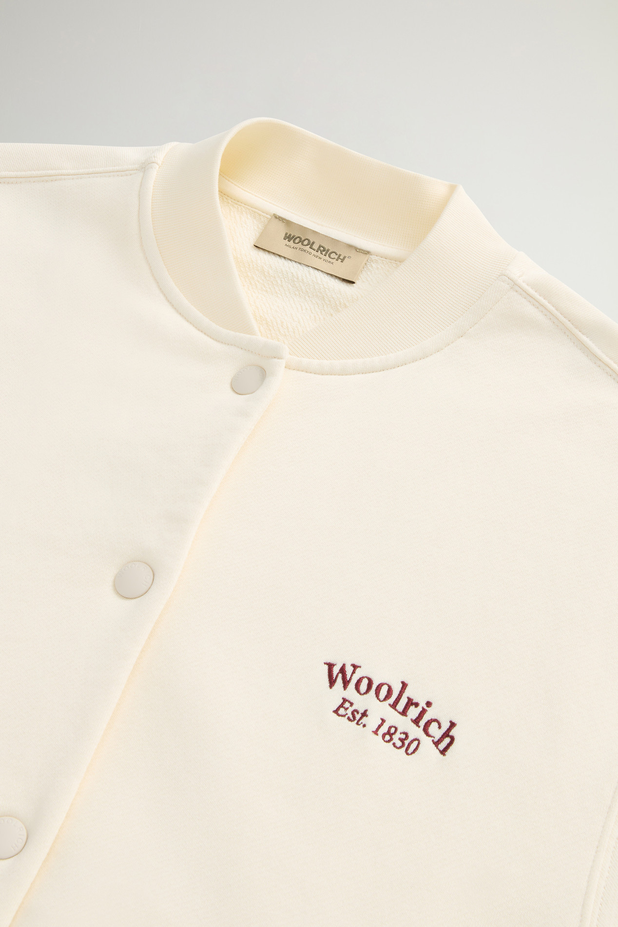 Pure Cotton College Sweatshirt with Buttons White photo 6 | Woolrich