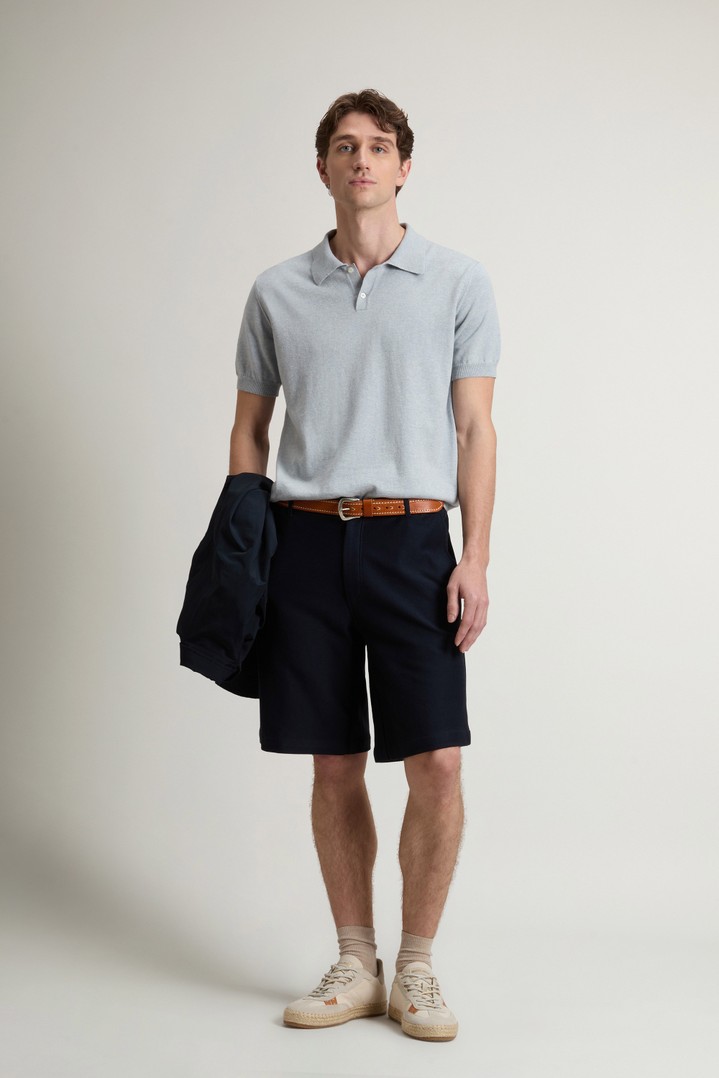 KNITTED POLO Blue photo 2 | Woolrich